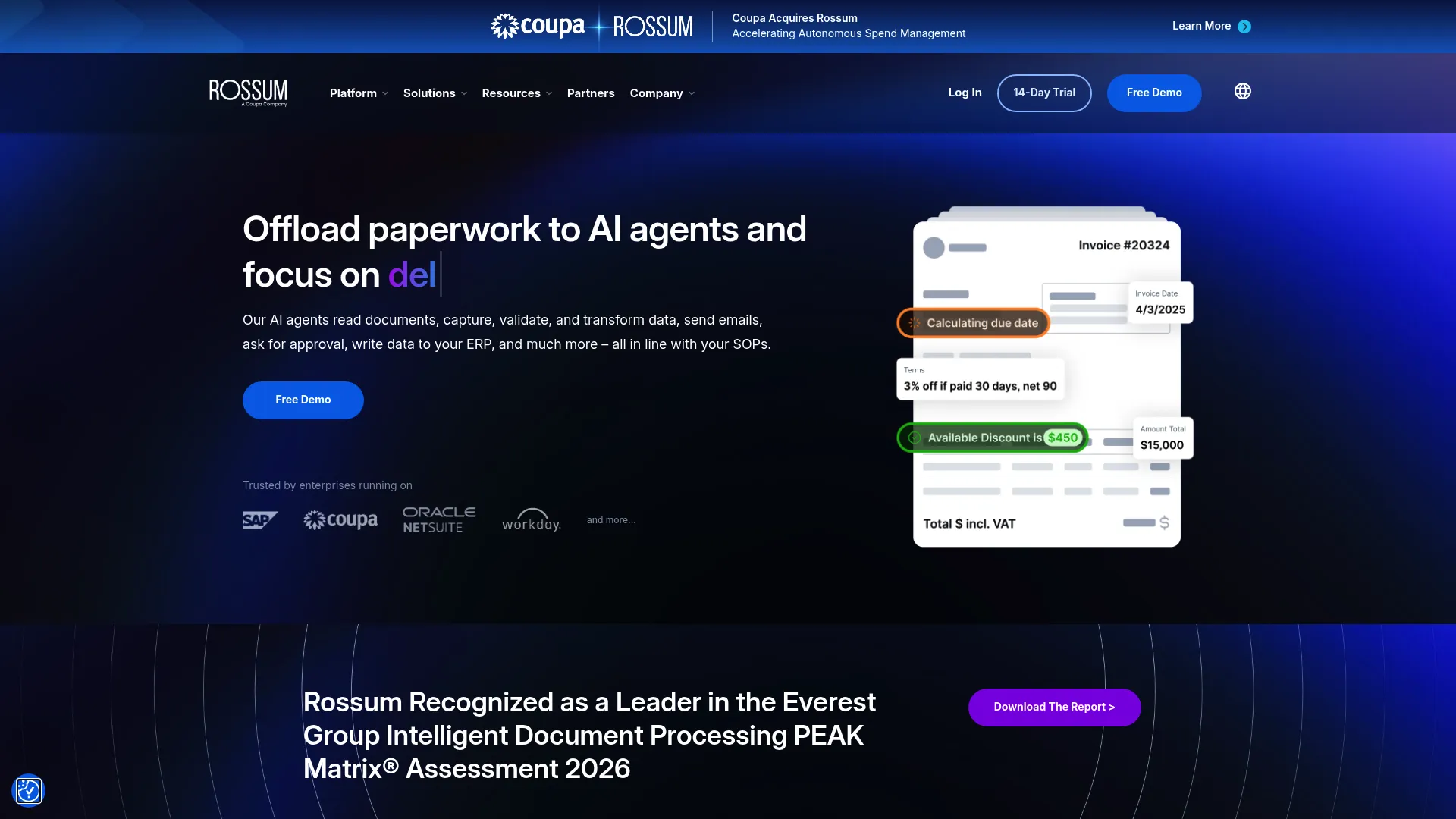 Rossum AI document processing platform