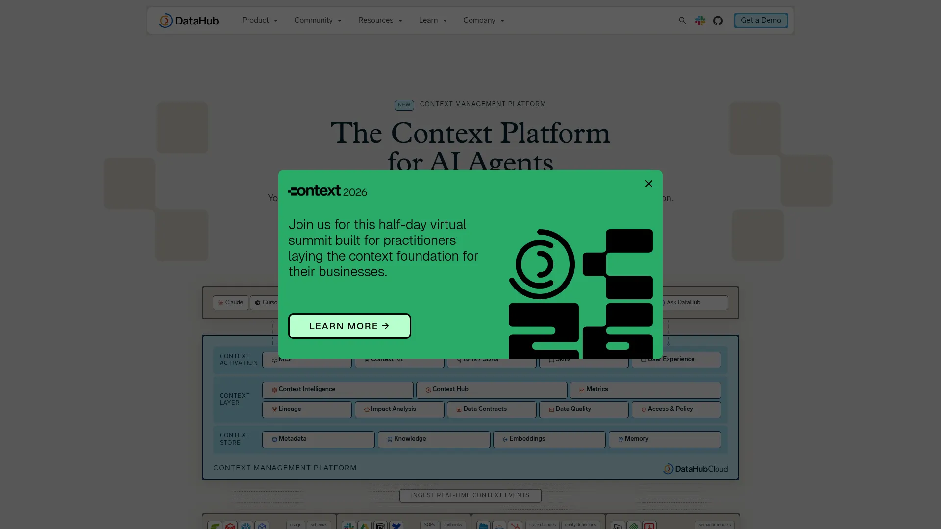 DataHub open metadata platform interface