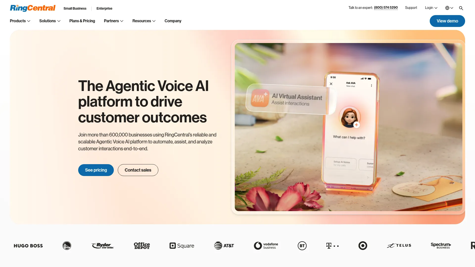 RingCentral business communications homepage