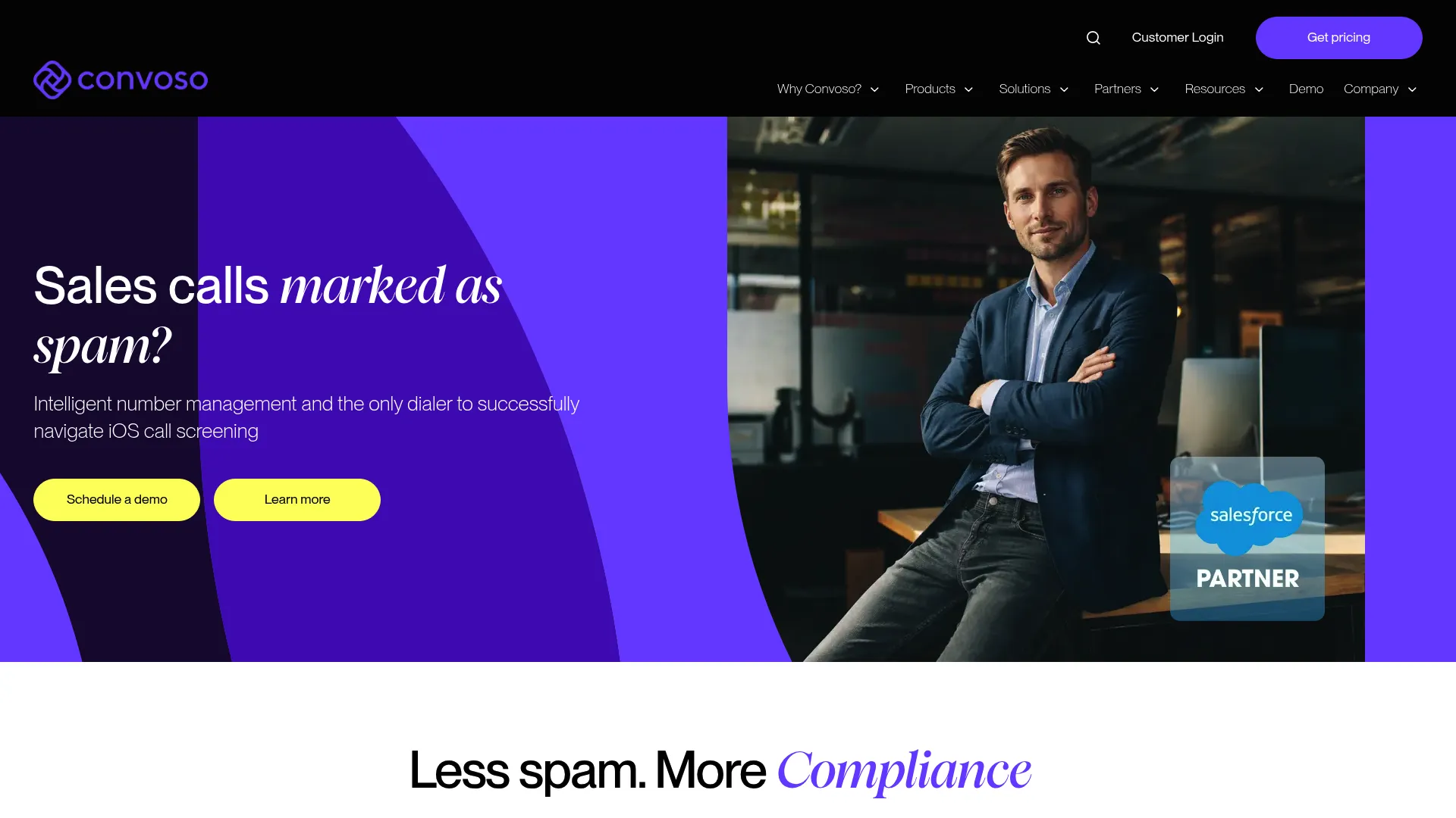 Convoso outbound contact center software homepage