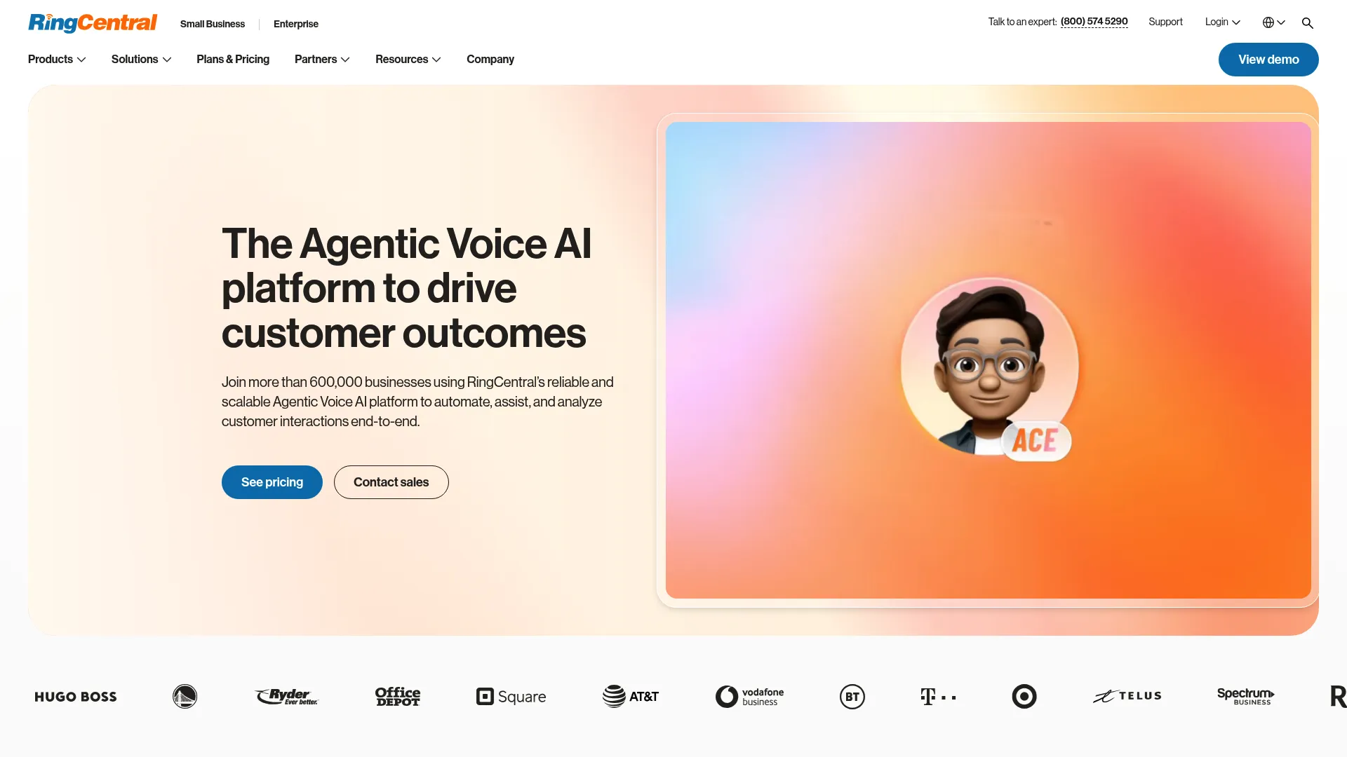 RingCentral CX contact center platform homepage