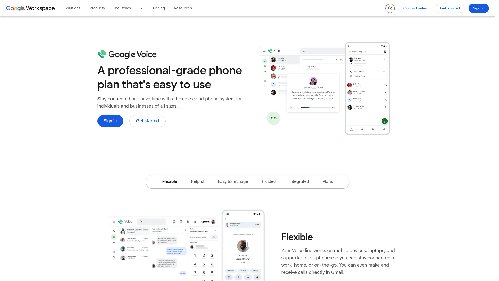 Google Voice virtual phone number software homepage
