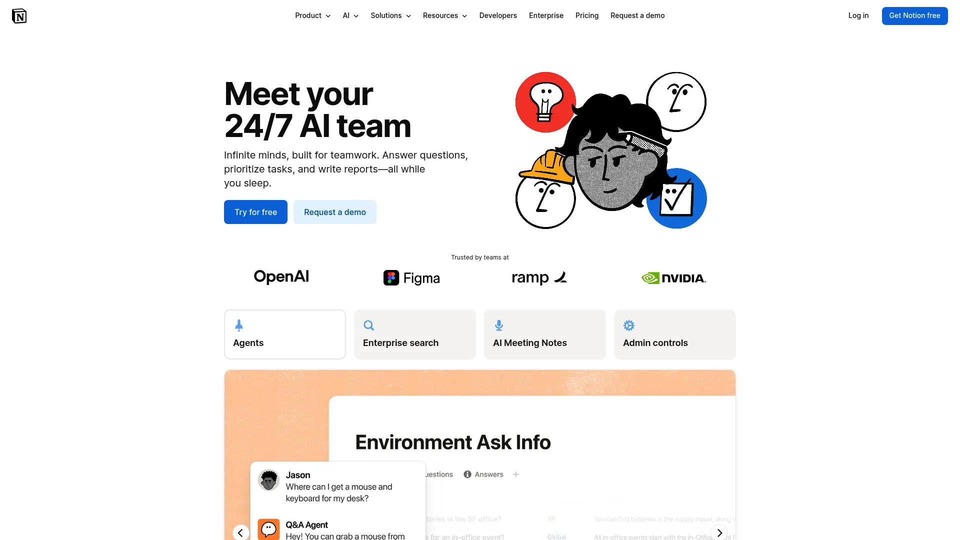 Notion AI product page