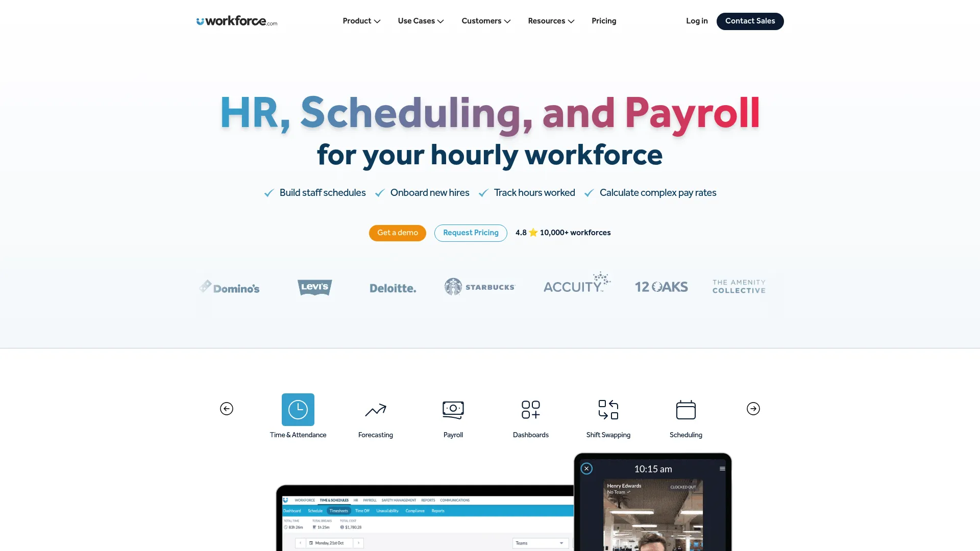 Workforce.com scheduling and labor management platform dashboard