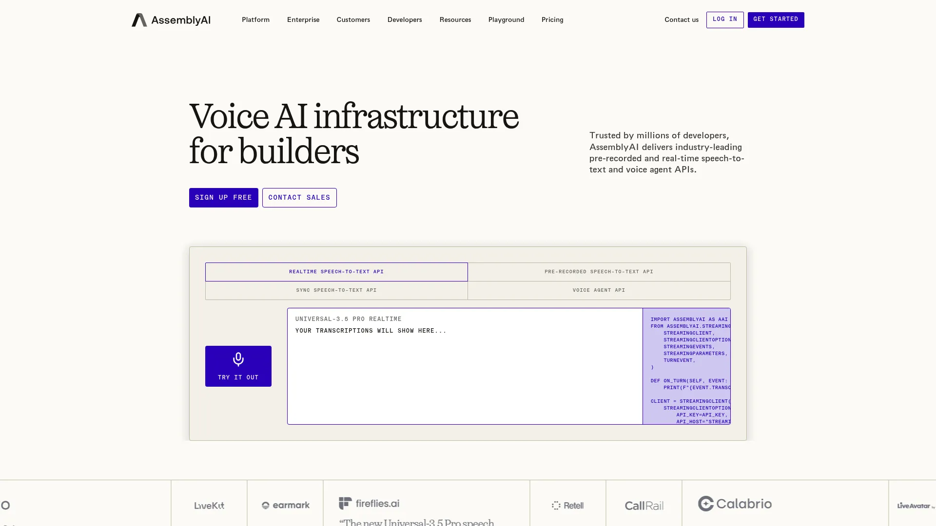 AssemblyAI speech-to-text and voice intelligence API platform