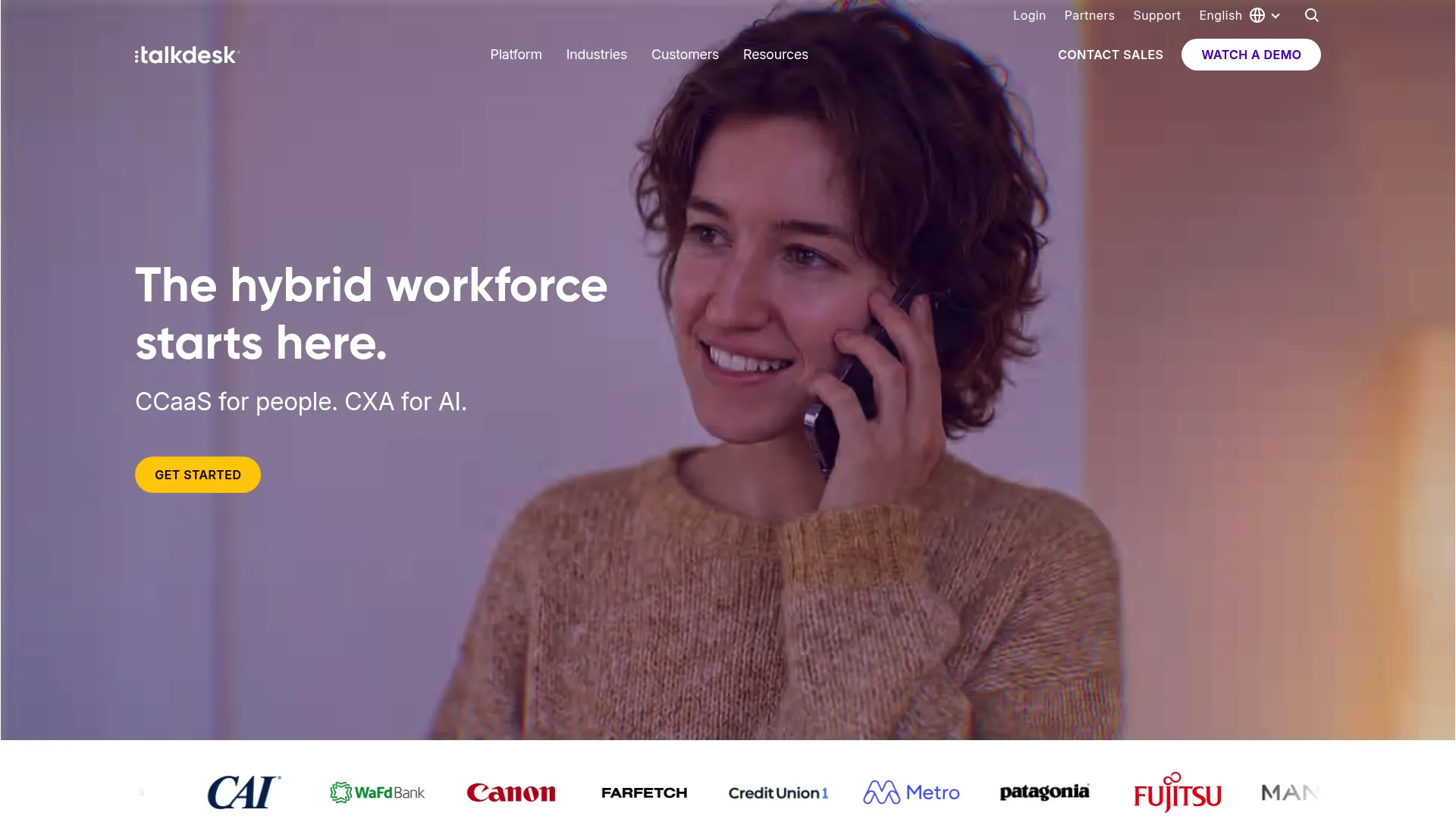 Talkdesk homepage