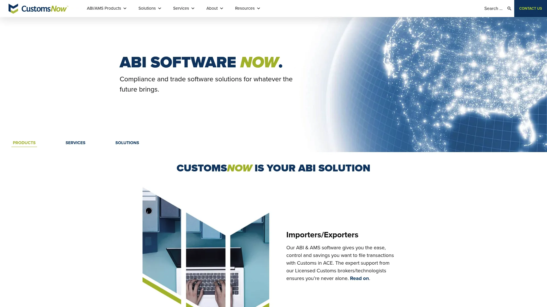 CustomsNow customs compliance software homepage