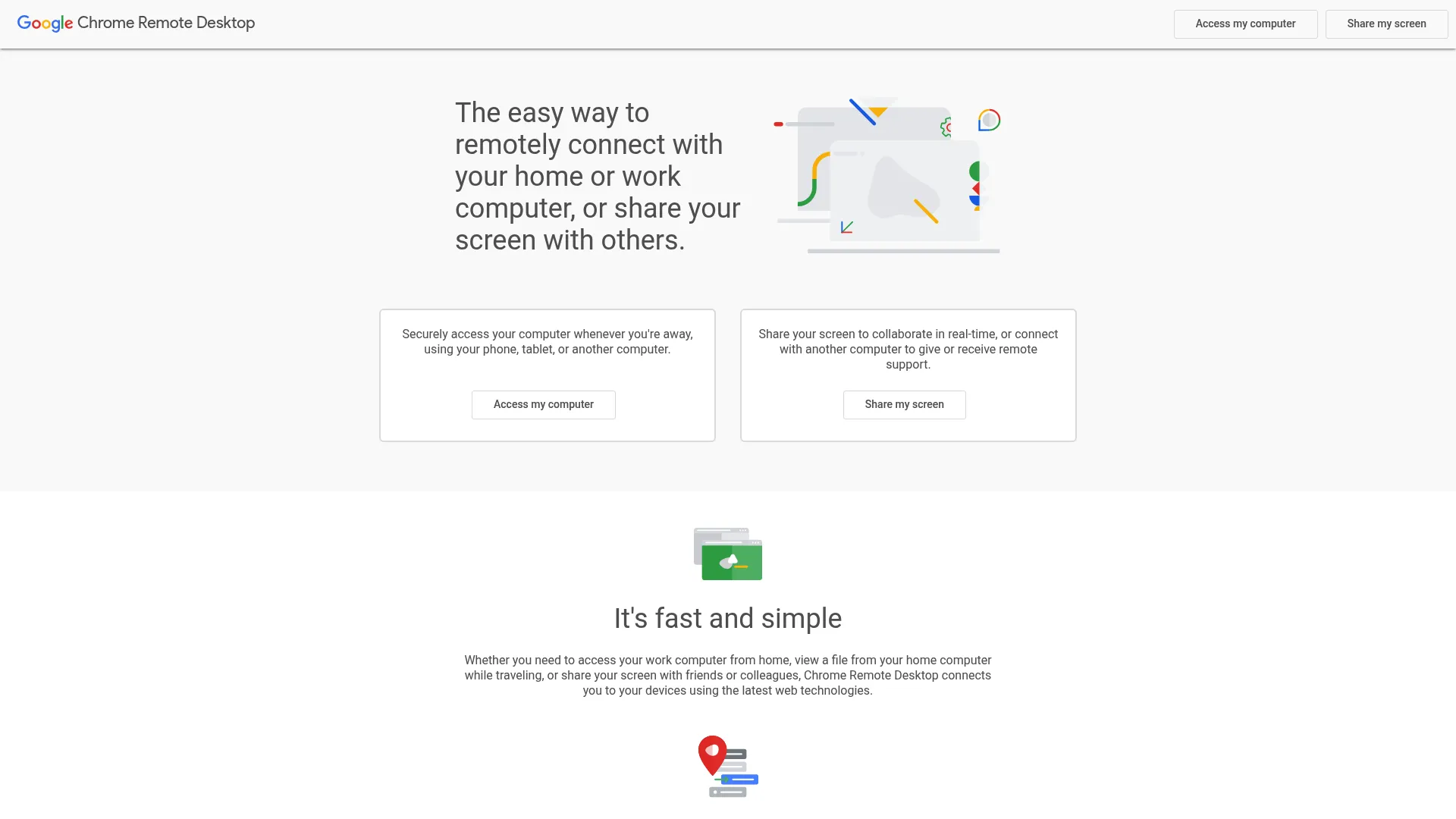 Chrome Remote Desktop homepage
