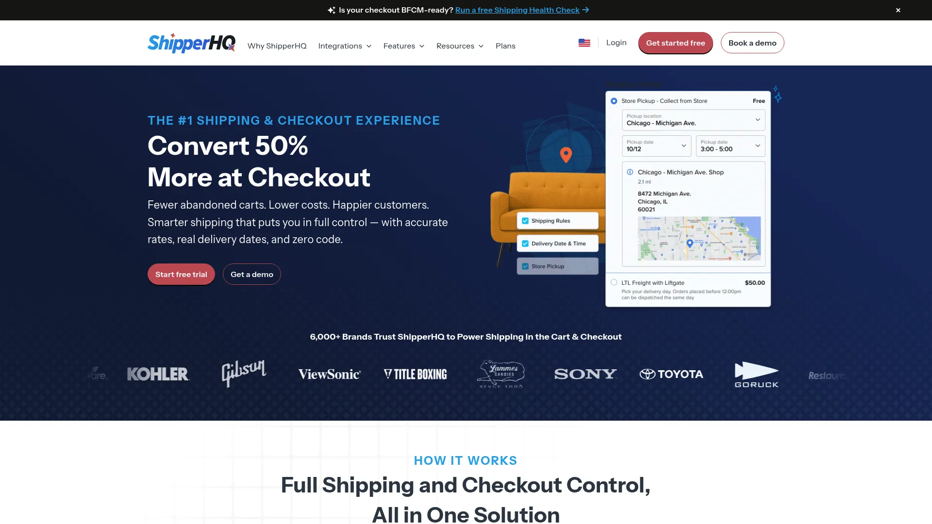 ShipperHQ ecommerce shipping checkout platform homepage