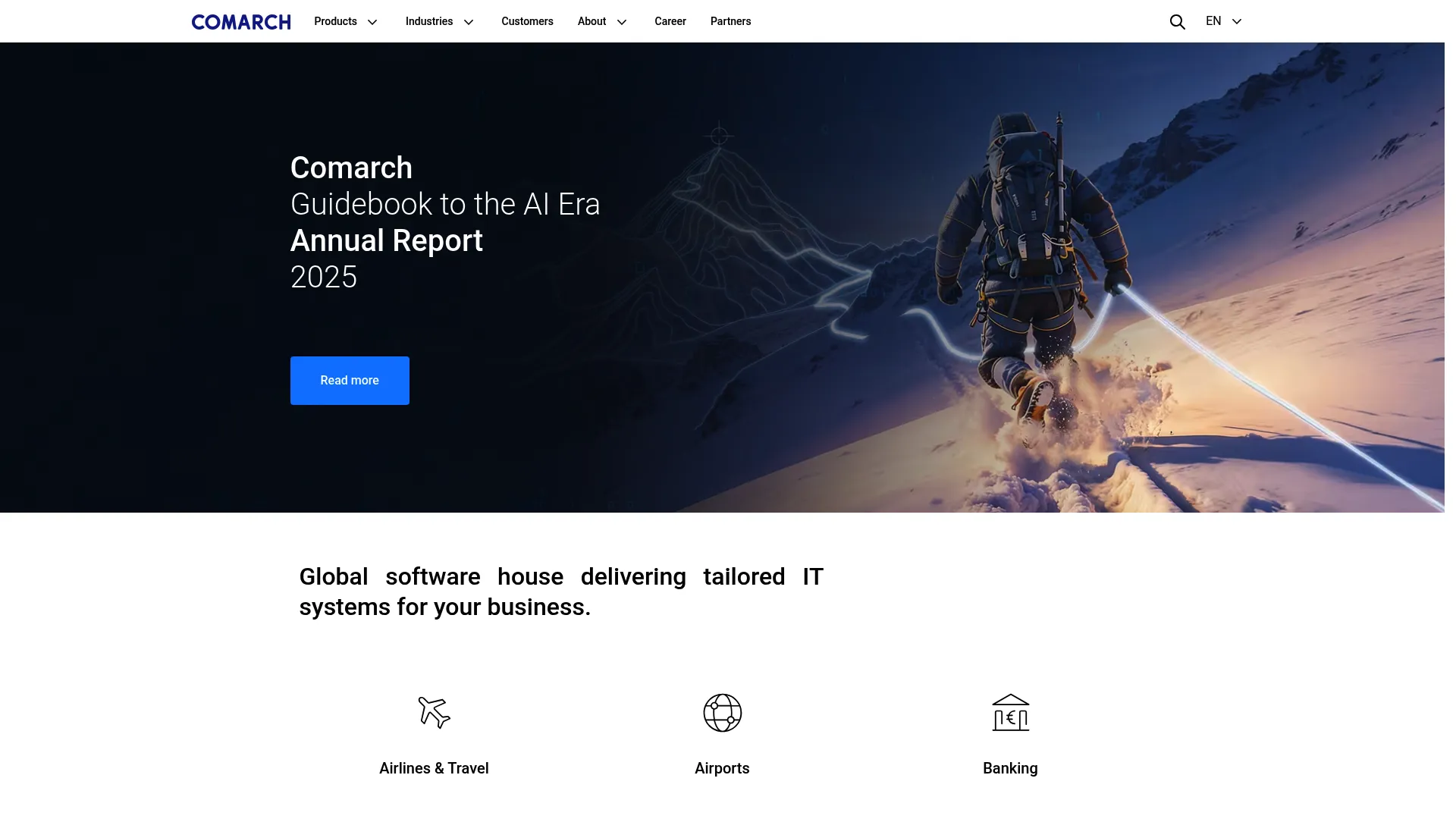 Comarch trade finance platform homepage