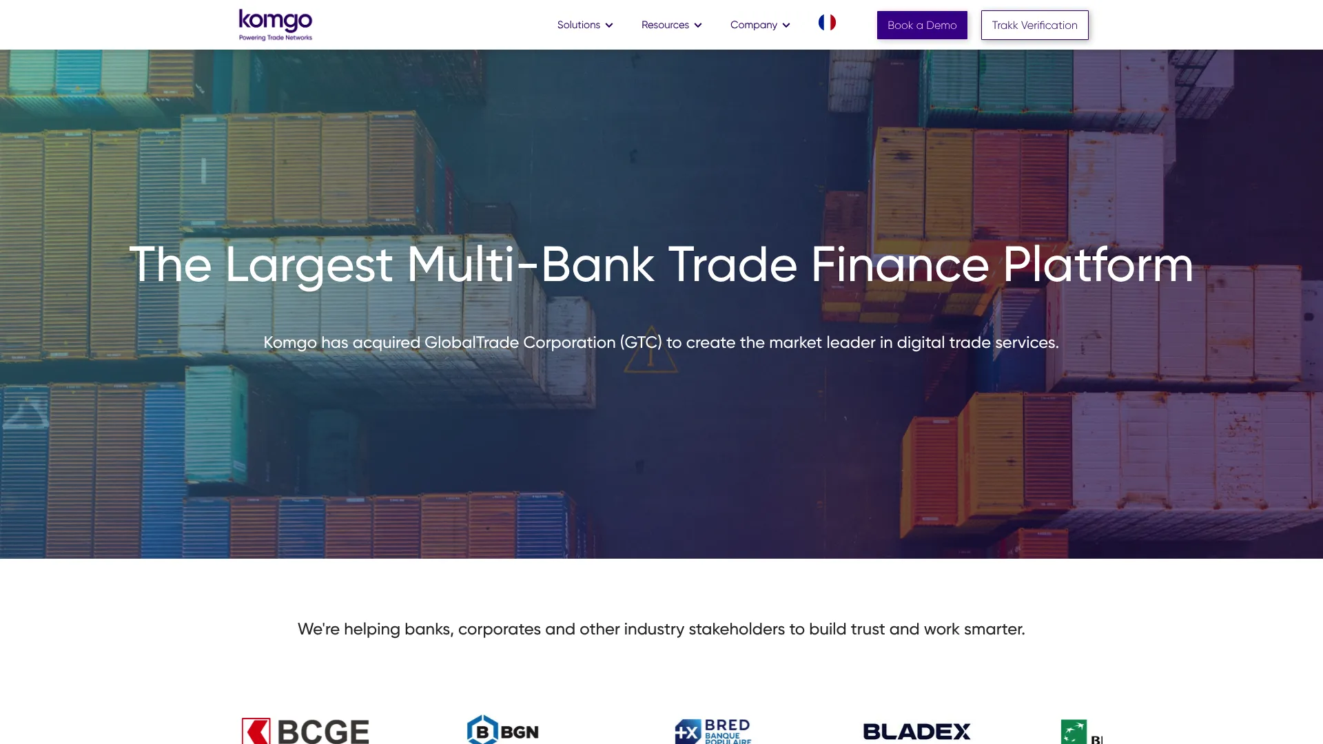 Komgo networked trade finance collaboration homepage