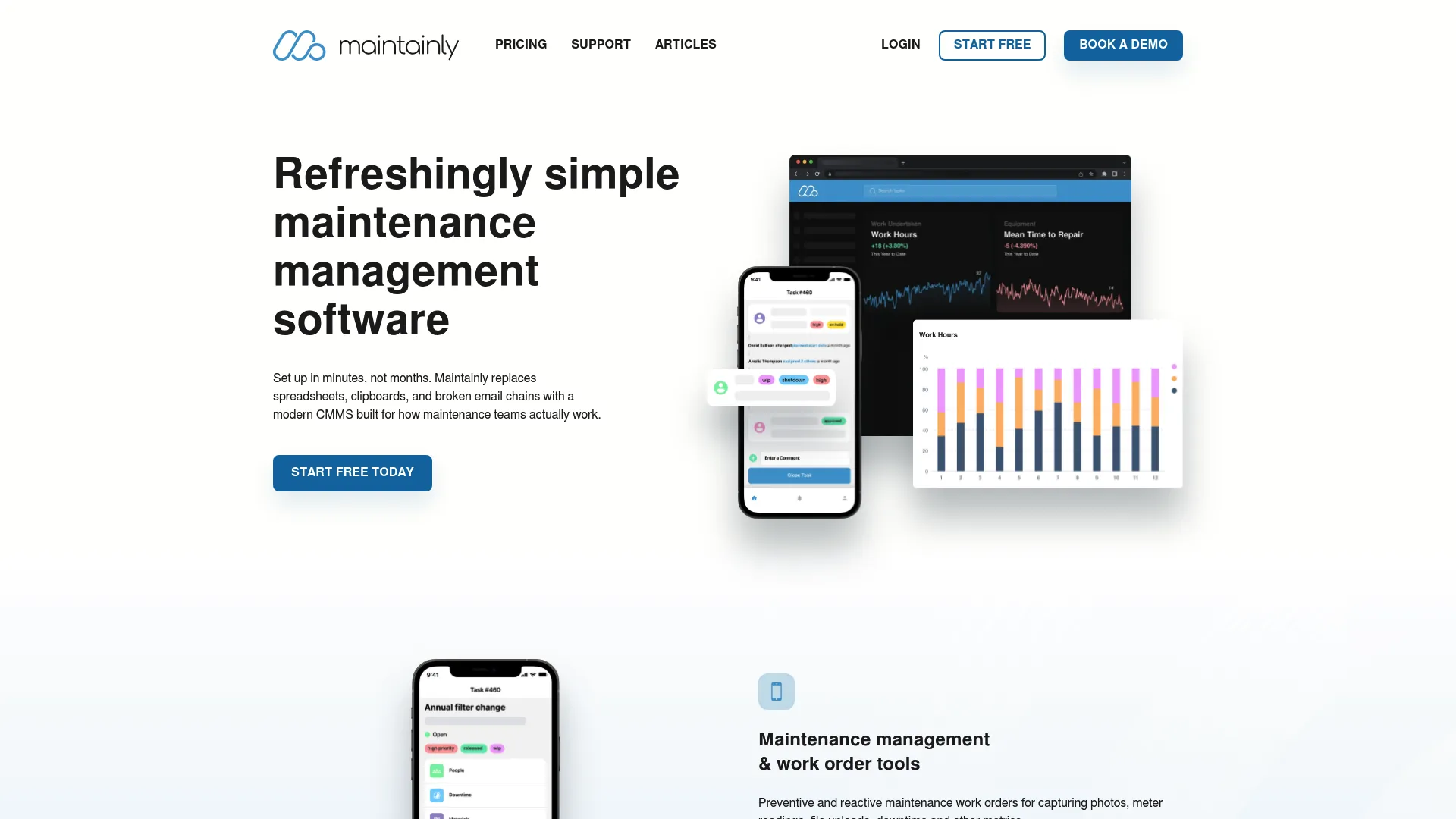 Maintainly CMMS dashboard