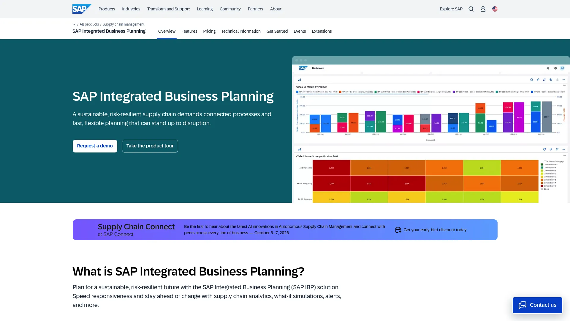 SAP Integrated Business Planning product page
