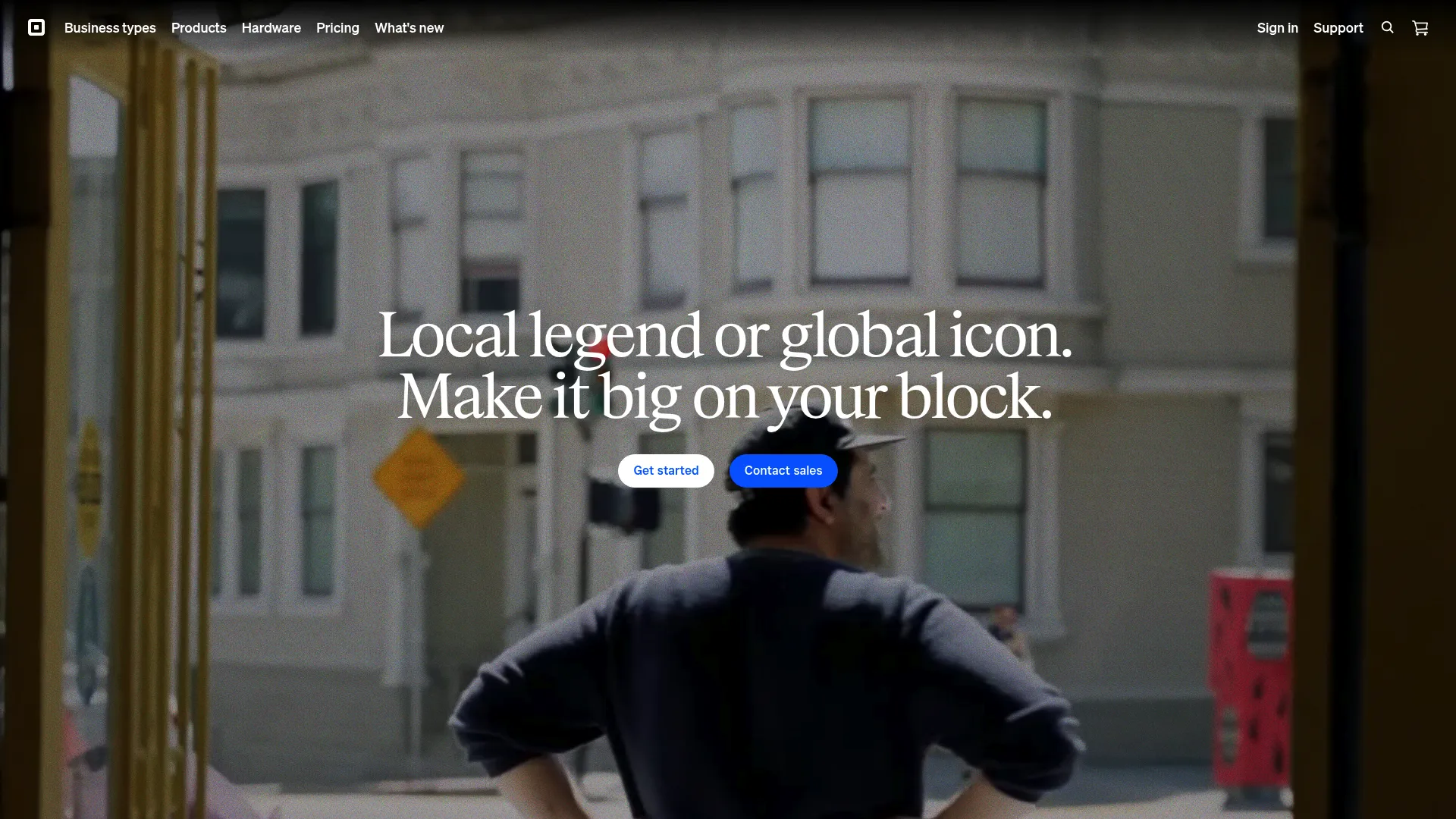 Square point of sale and payments platform homepage