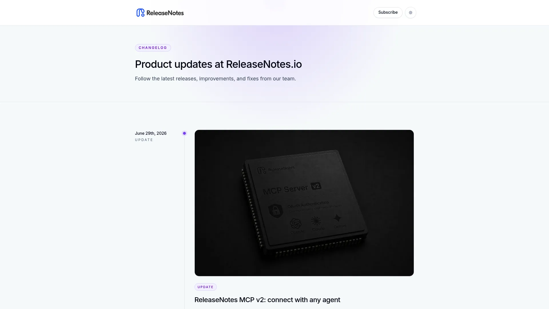 ReleaseNotes hosted changelog platform