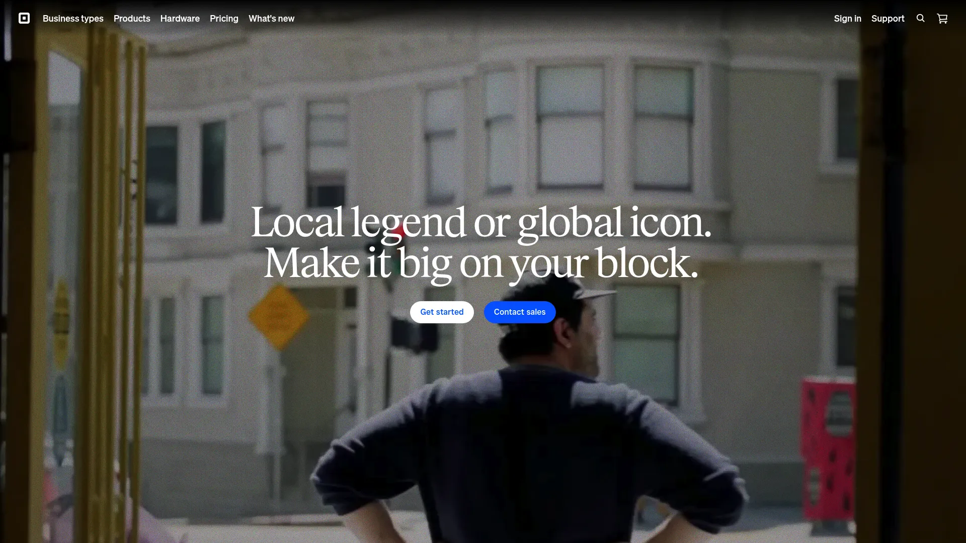 Square self ordering kiosk and POS software homepage