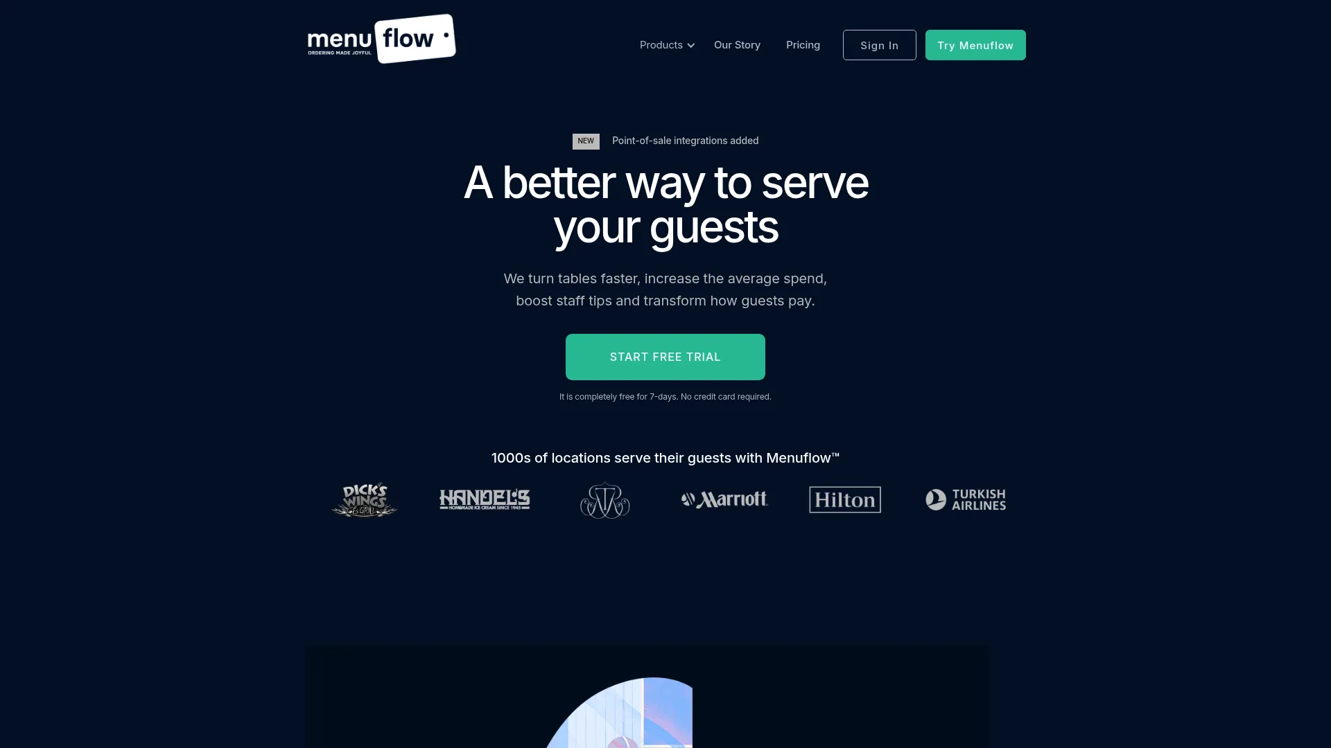 MenuFlow QR code menu and ordering software homepage