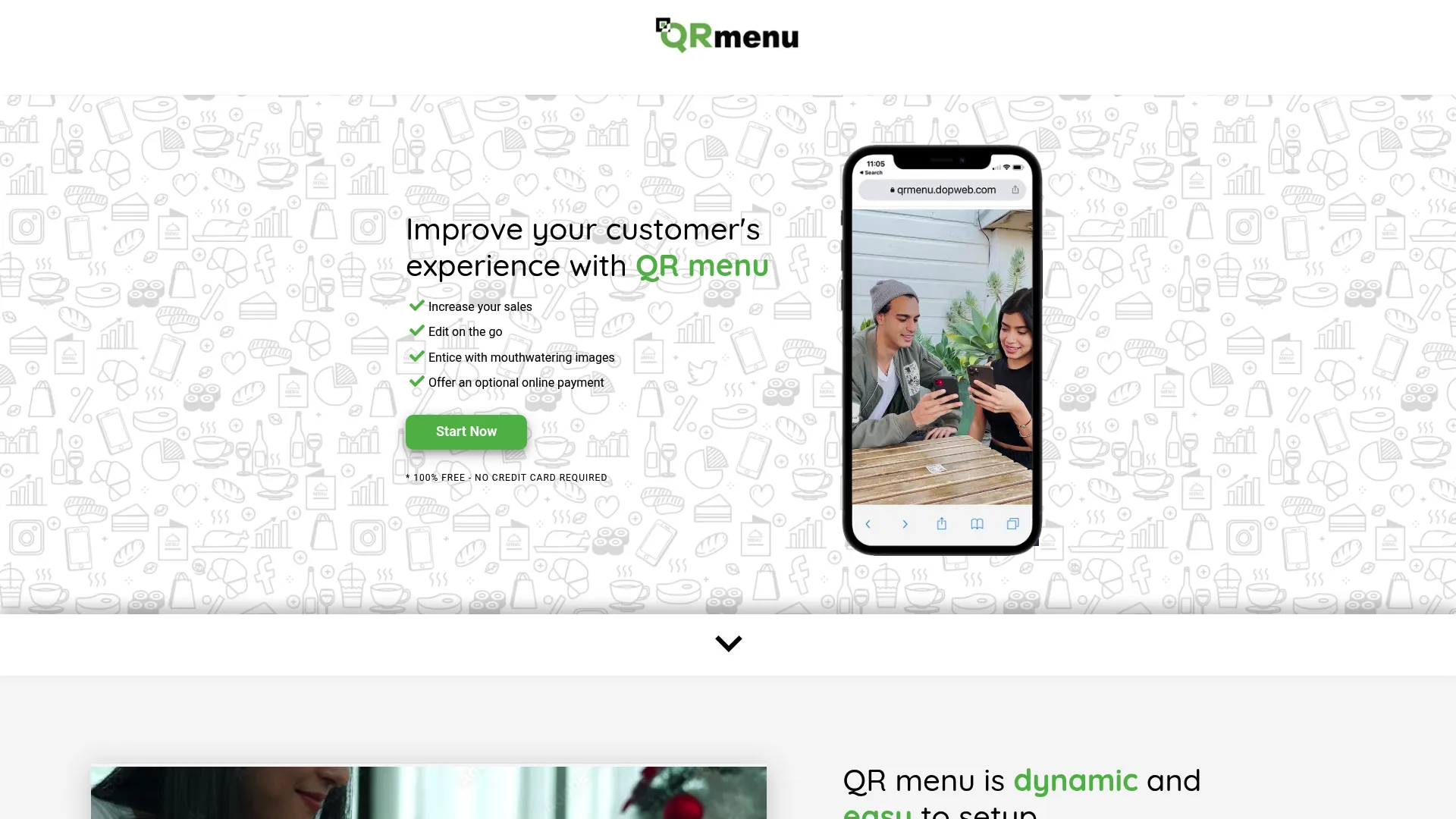 QRmenu.com digital QR menu platform homepage
