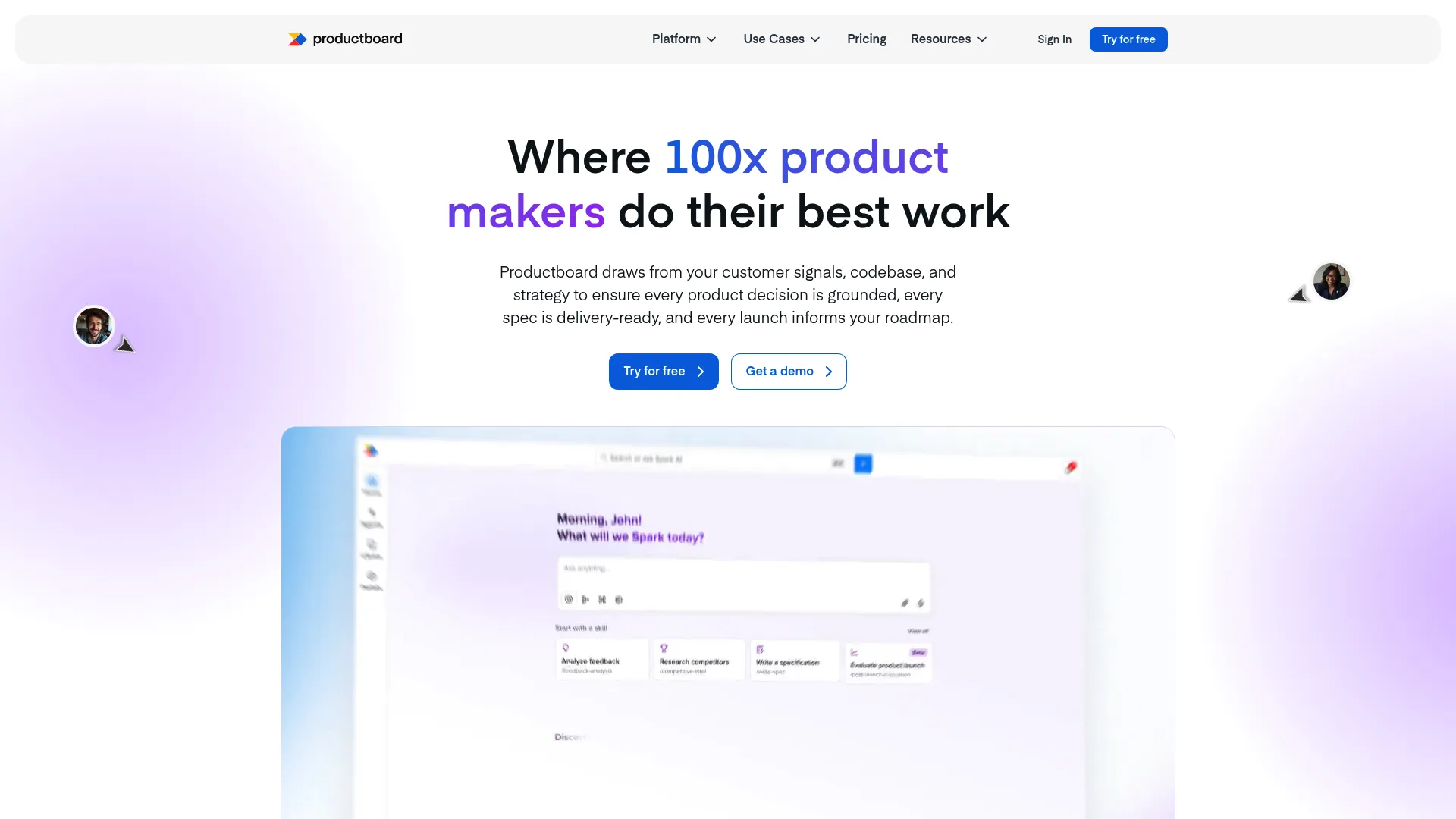 Productboard product management and roadmap interface