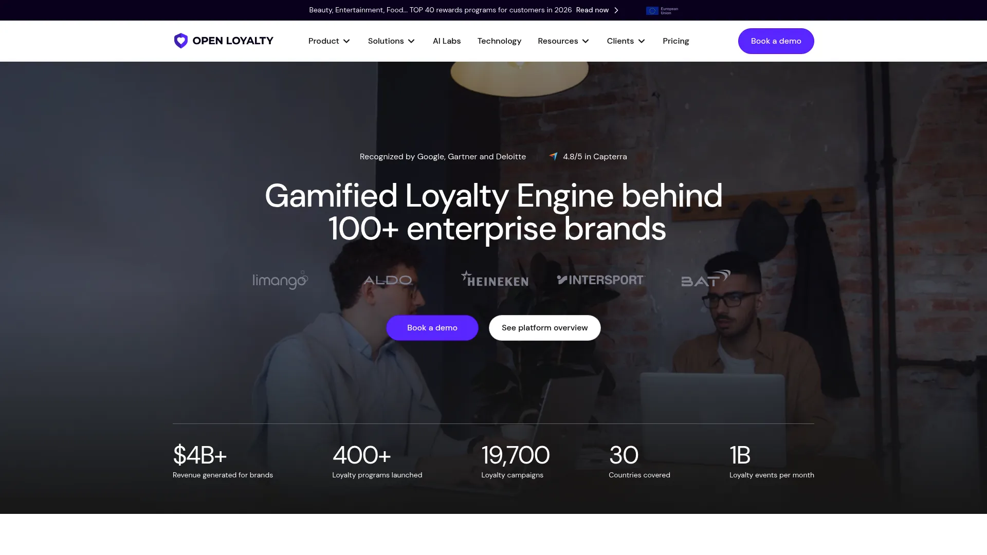 Open Loyalty API-first loyalty and wallet homepage