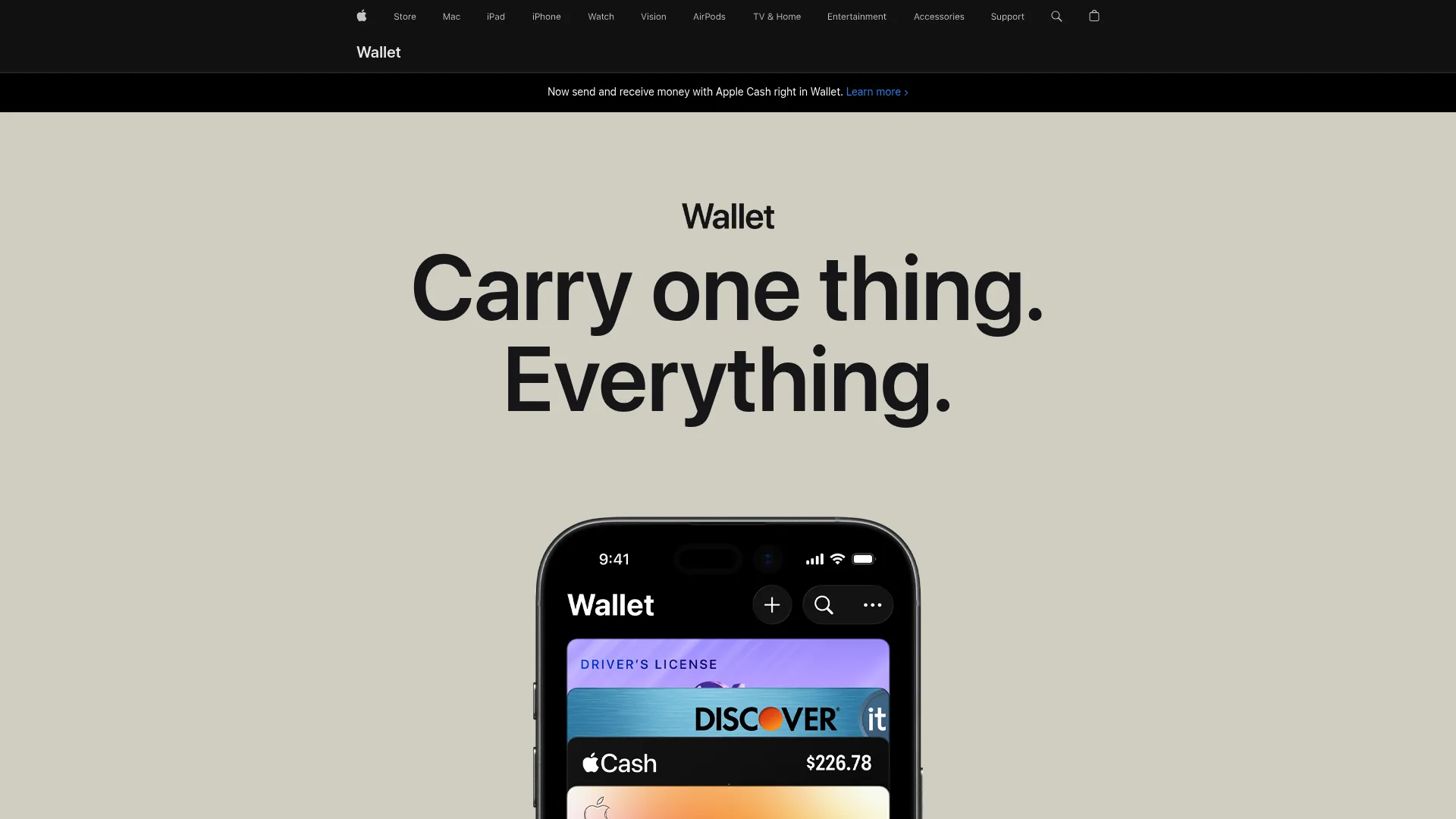 Apple Wallet consumer wallet homepage