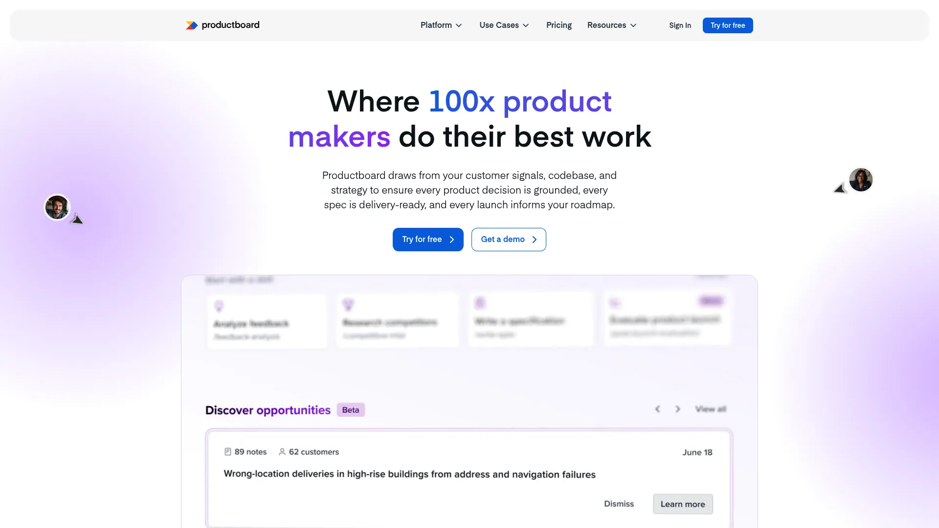 Productboard prioritization and feedback view