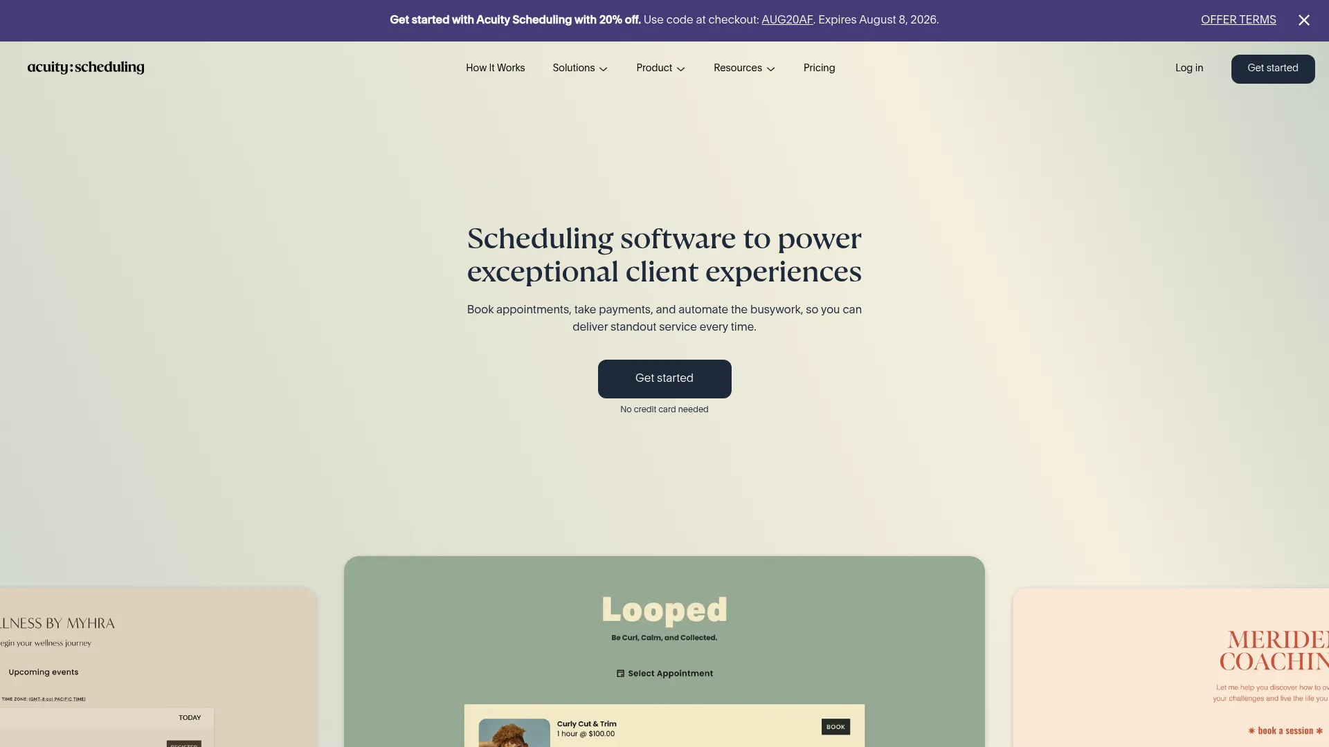 Acuity Scheduling booking software homepage