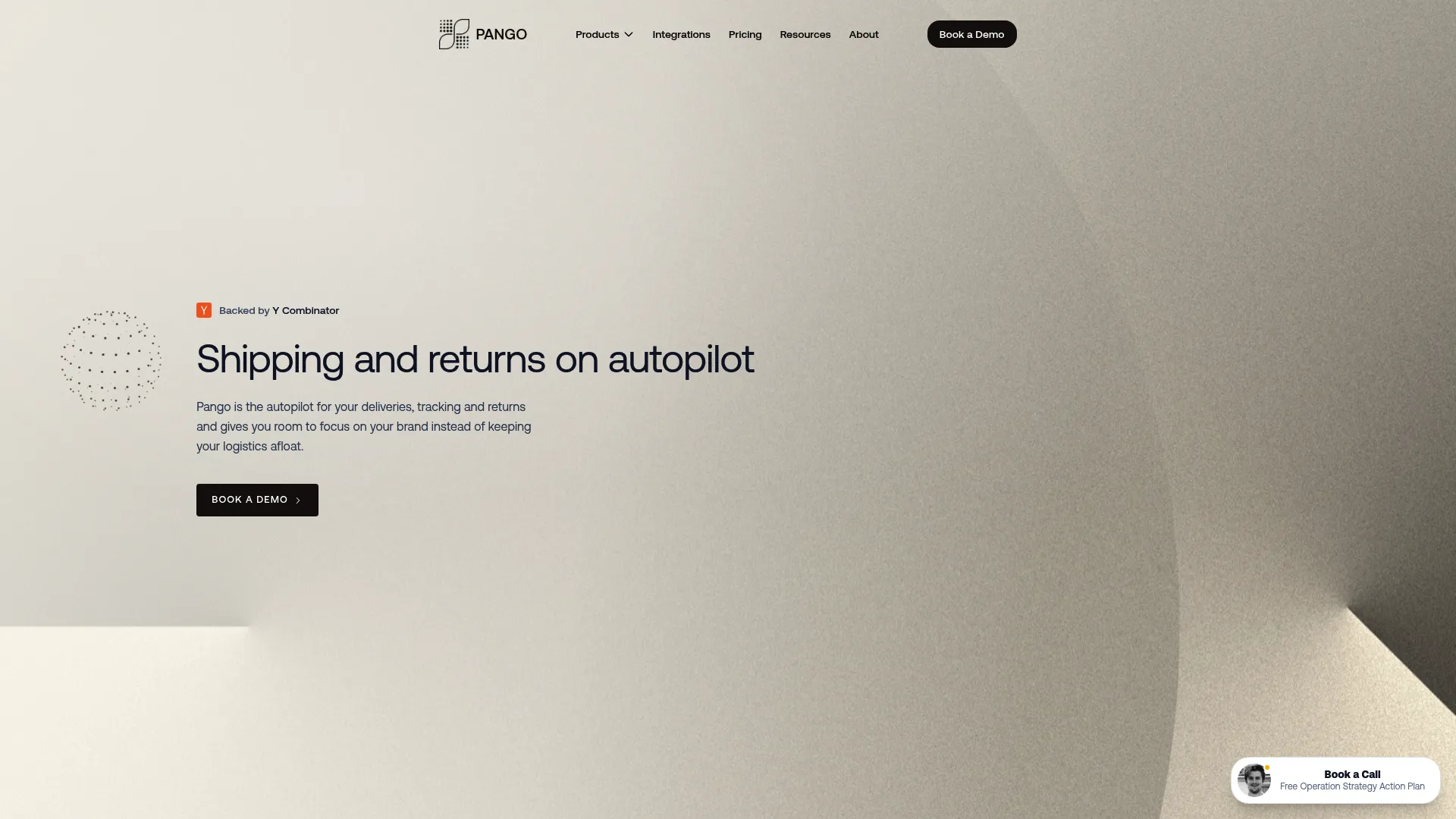 Pango post-purchase logistics platform homepage