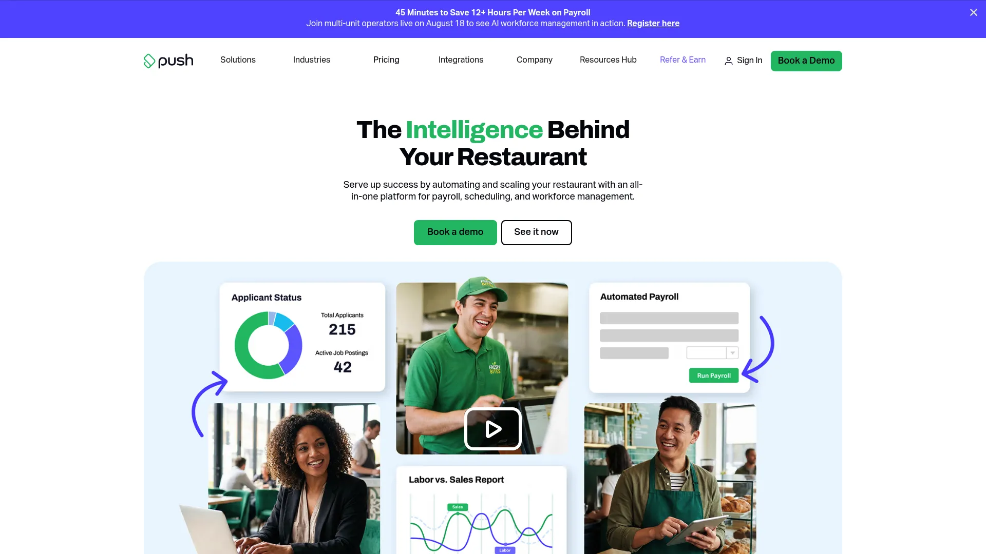 Push Operations workforce management software homepage
