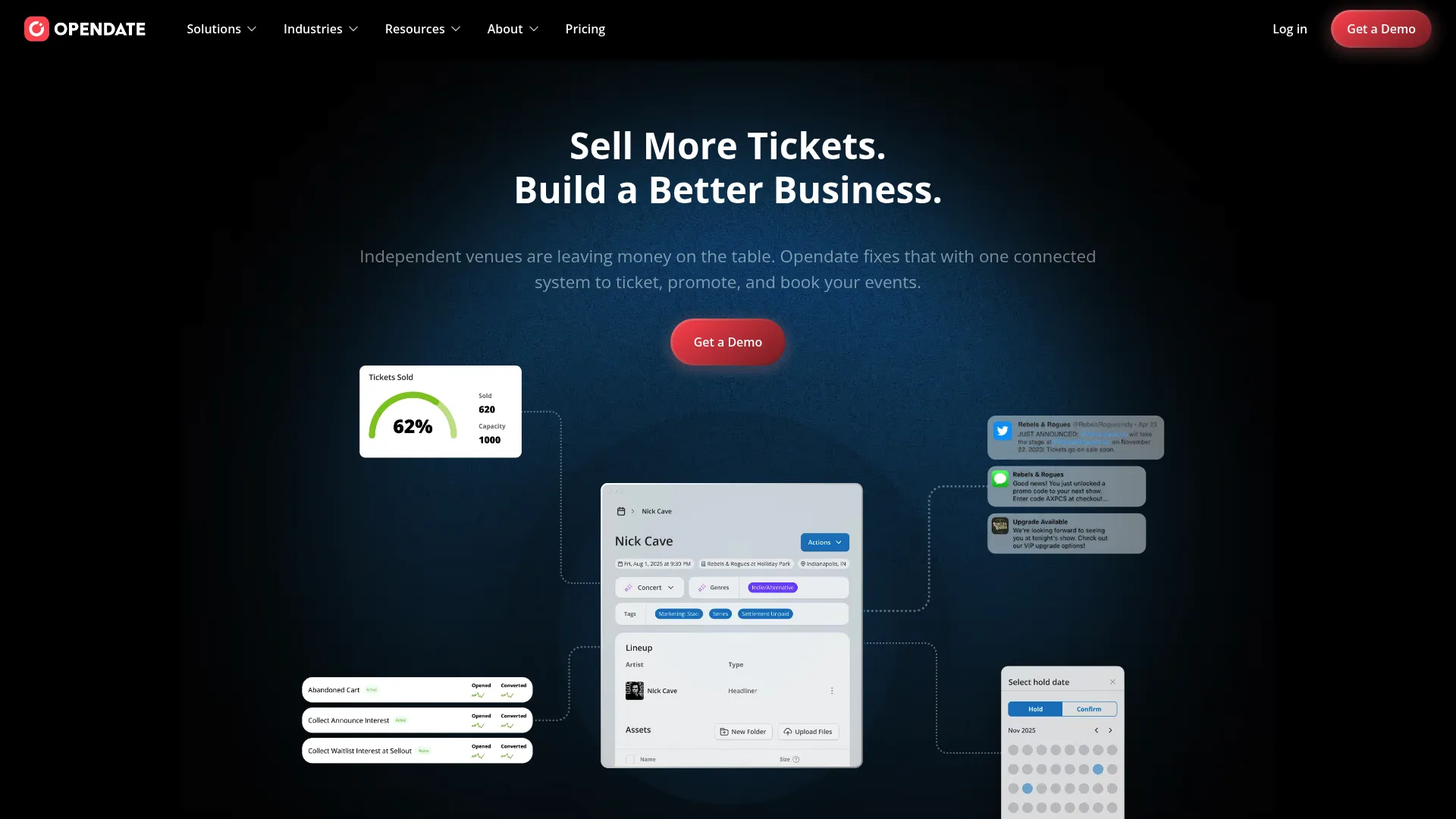 Opendate live music venue automation platform