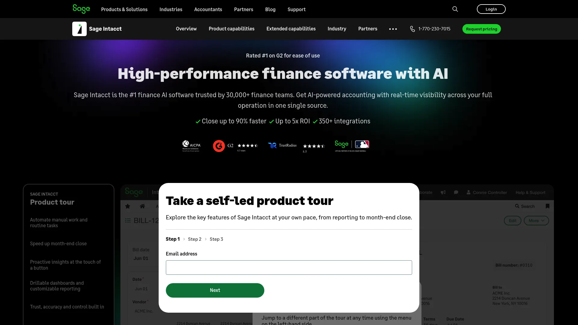 Sage Intacct financial management software