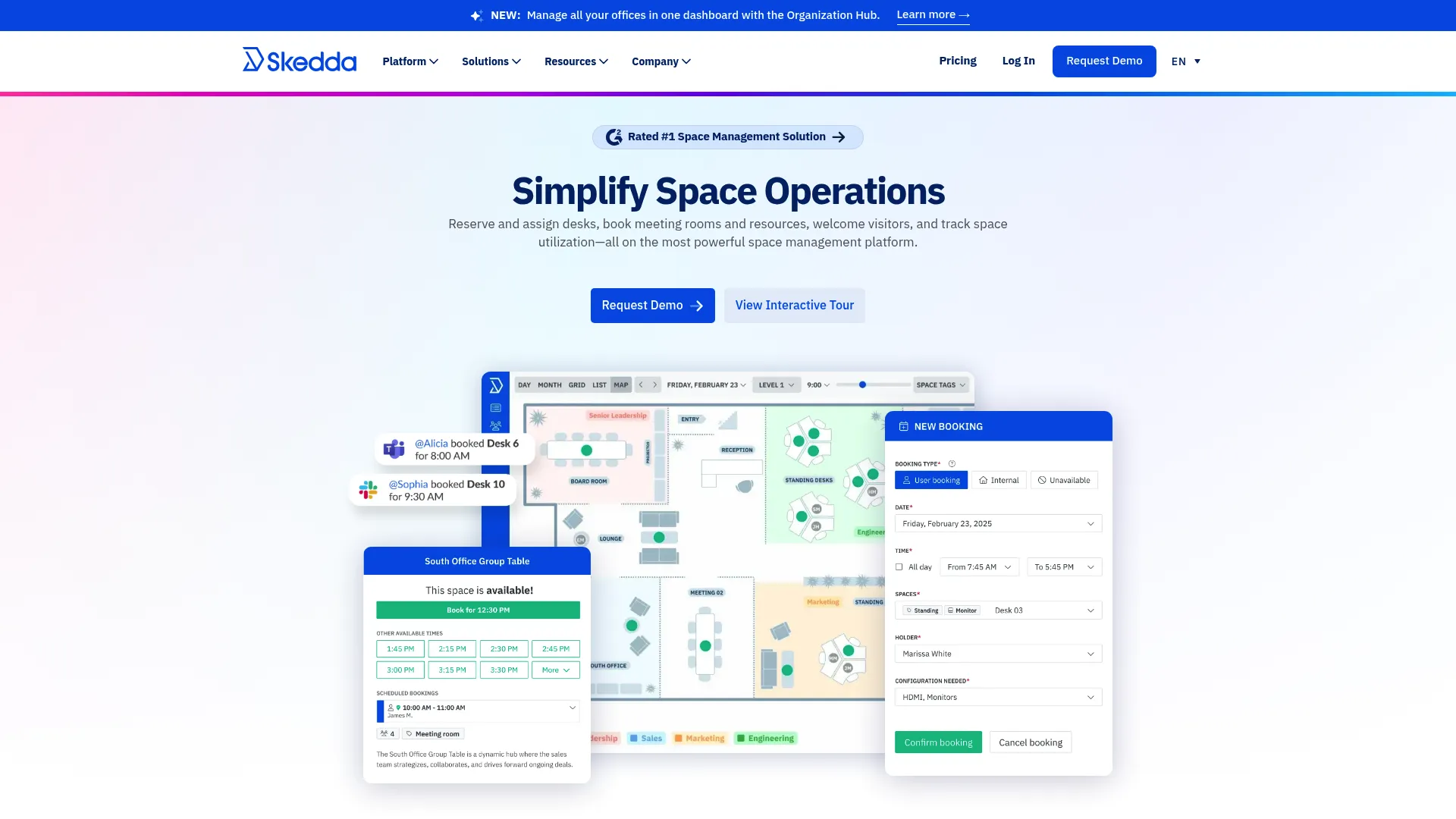Skedda workspace booking interface