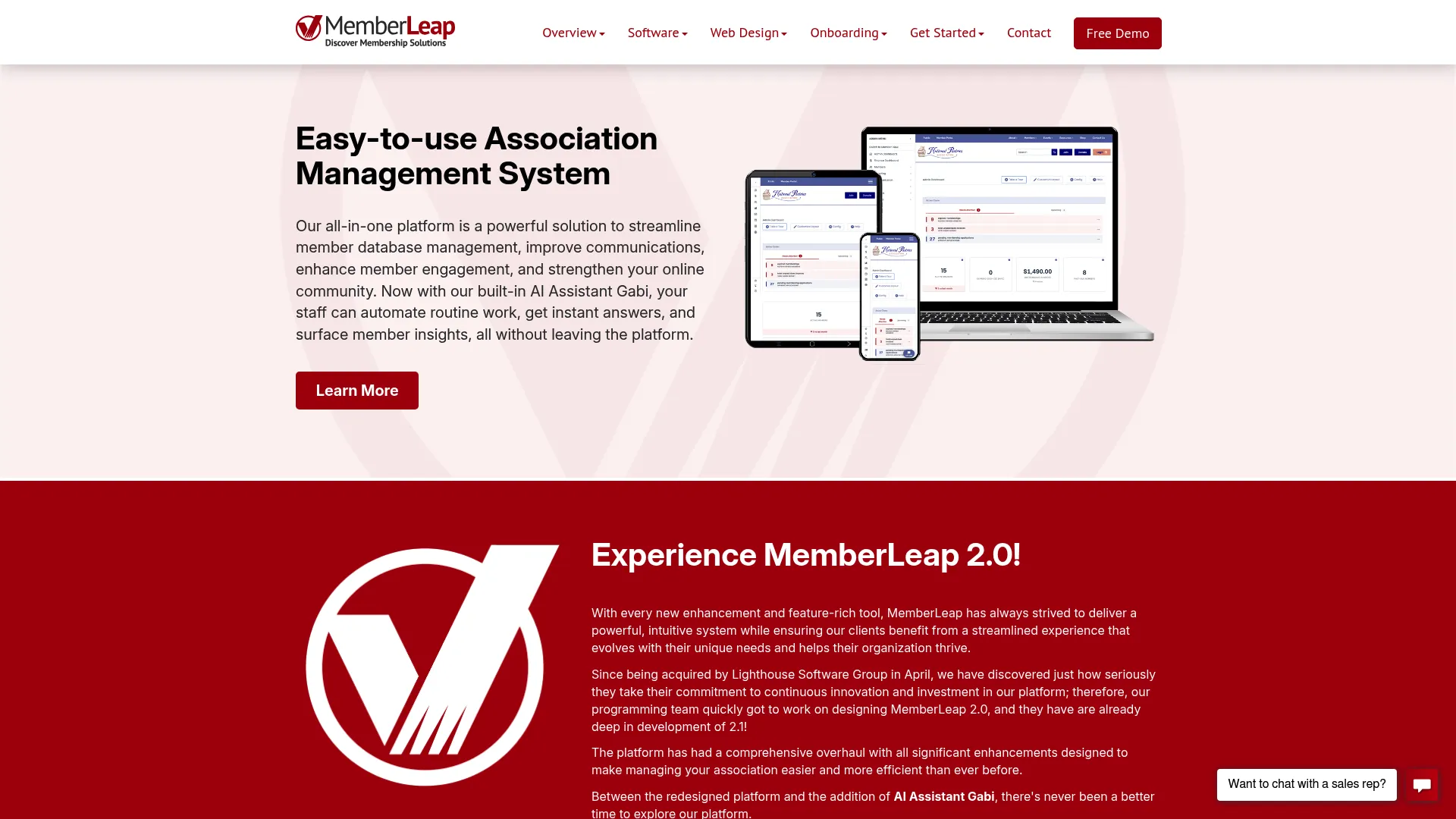 MemberLeap association management software homepage
