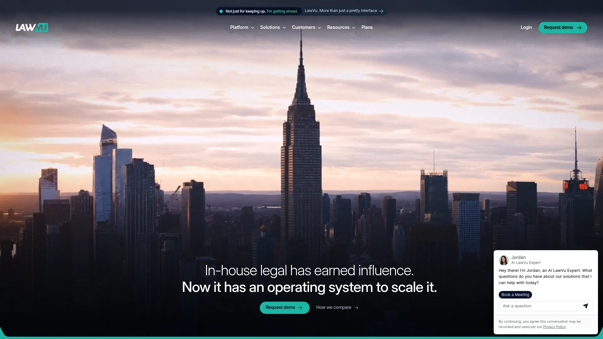 LawVu legal workspace platform homepage