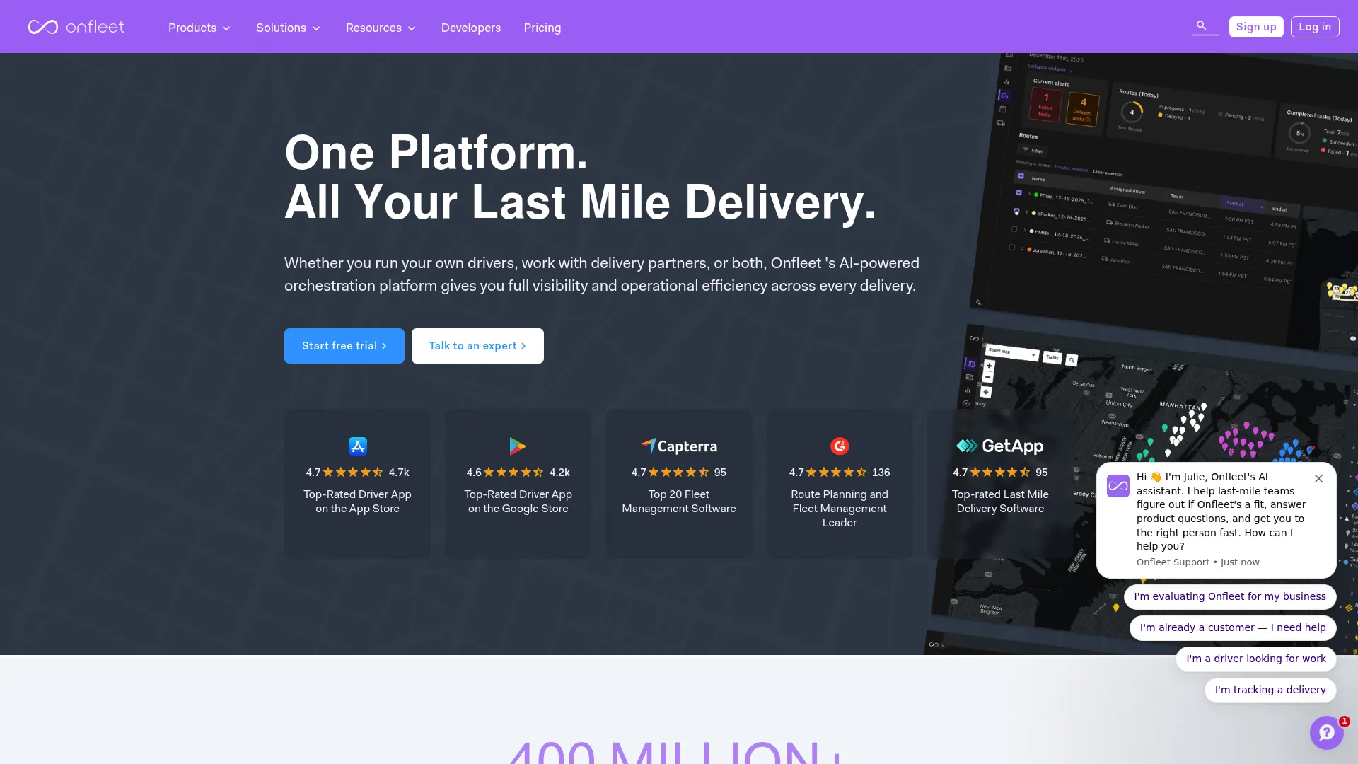 Onfleet last-mile delivery and dispatch software