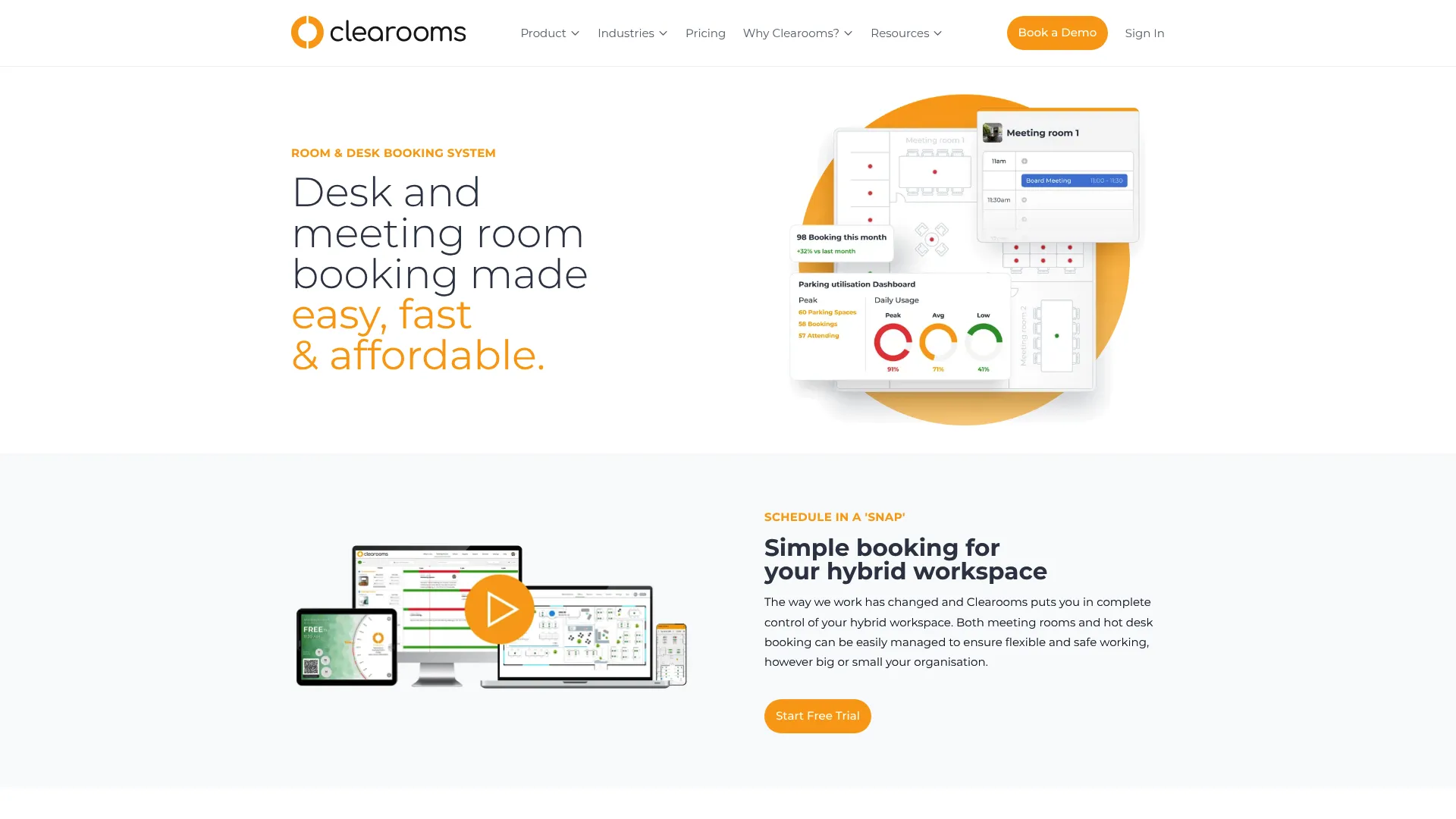 Clearooms desk and room booking