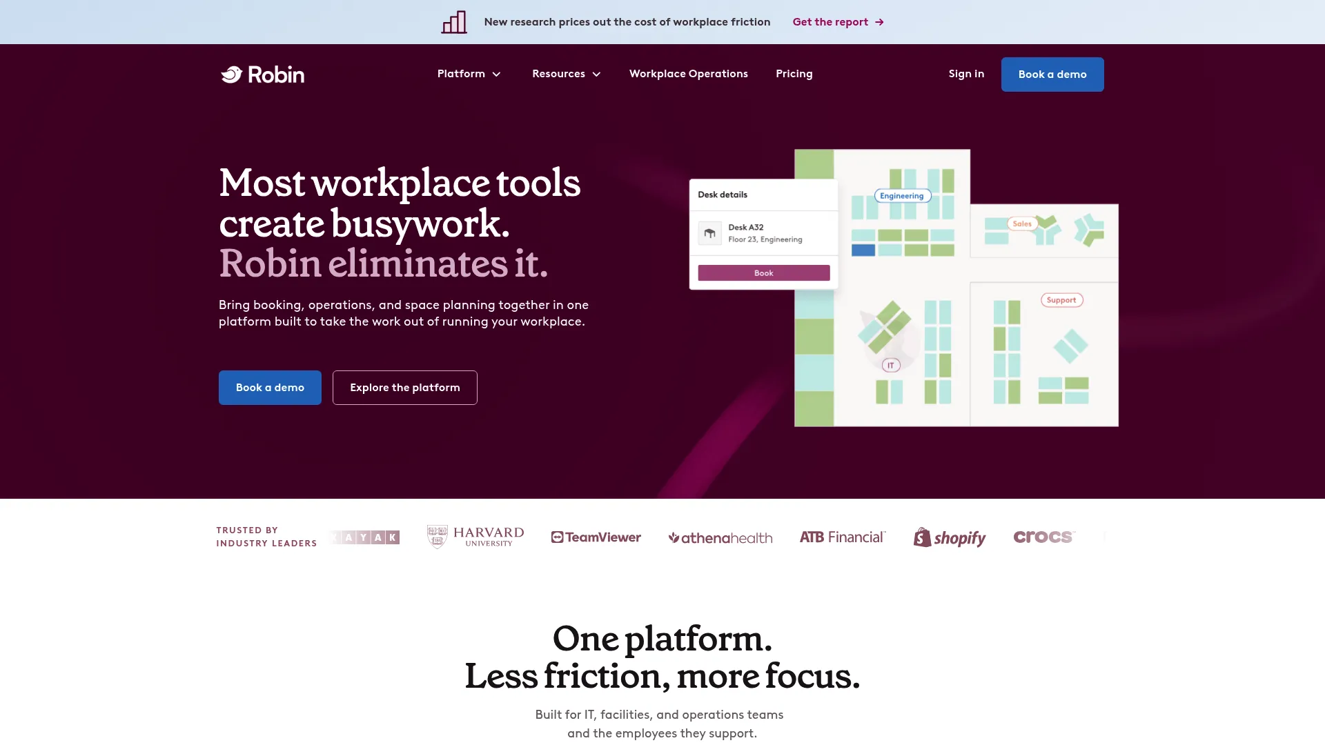Robin workplace management platform