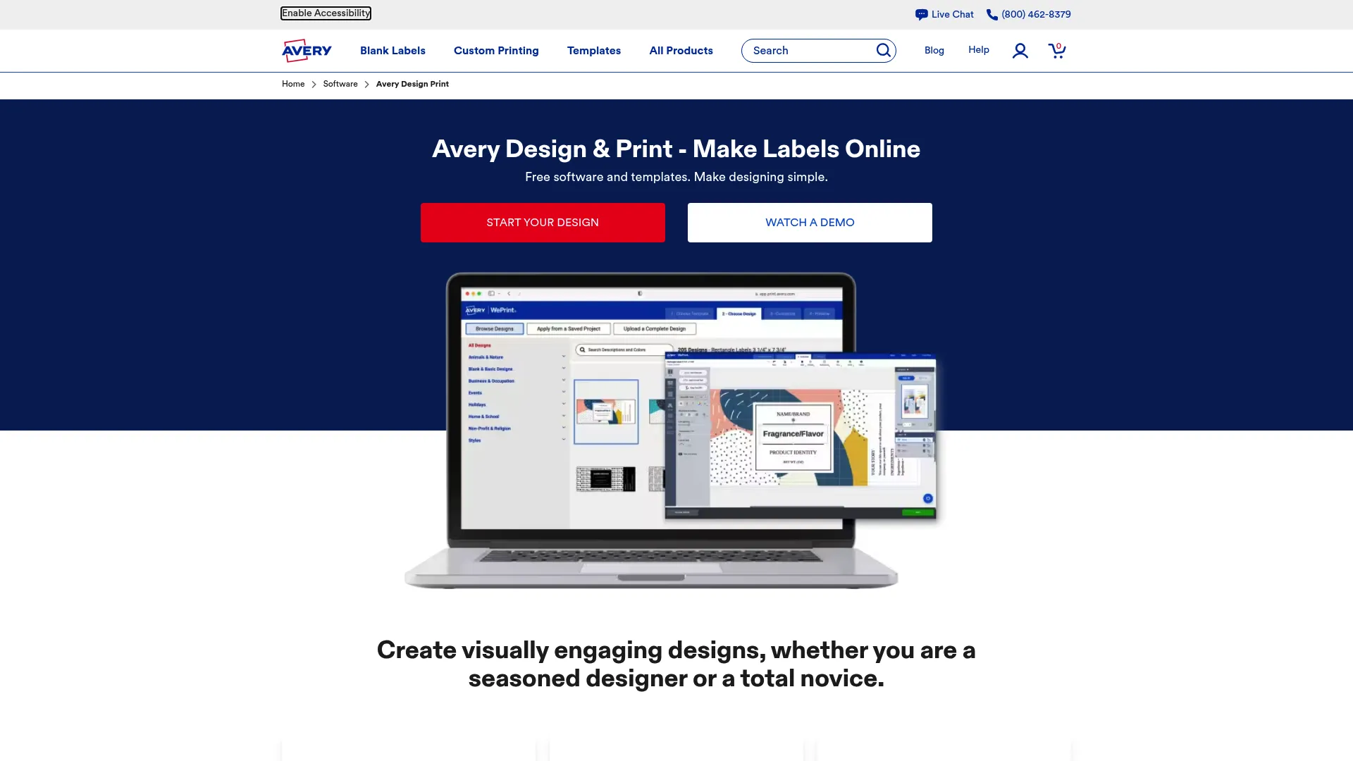 Avery Design and Print Online free badge maker interface