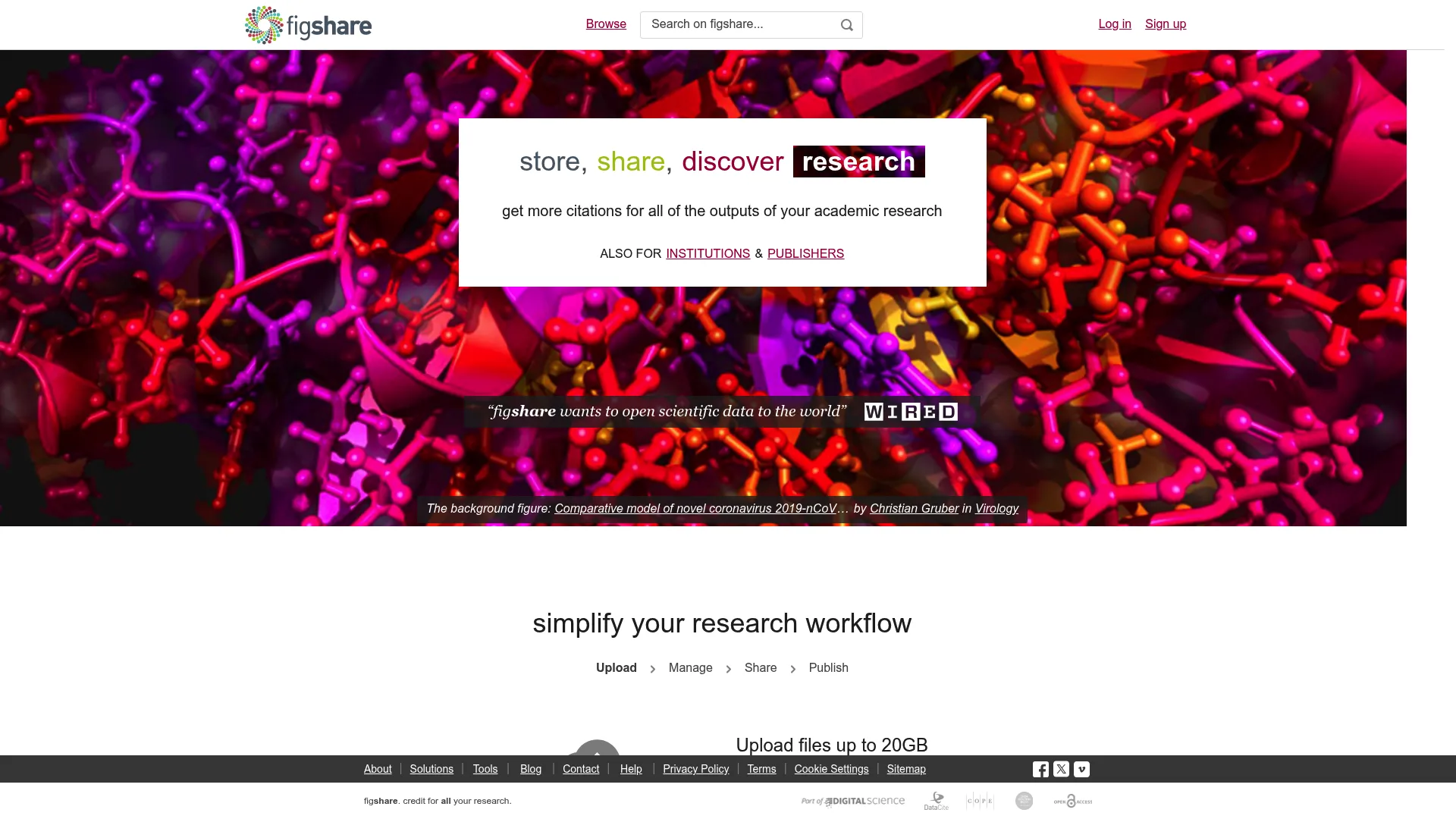 Figshare research repository interface