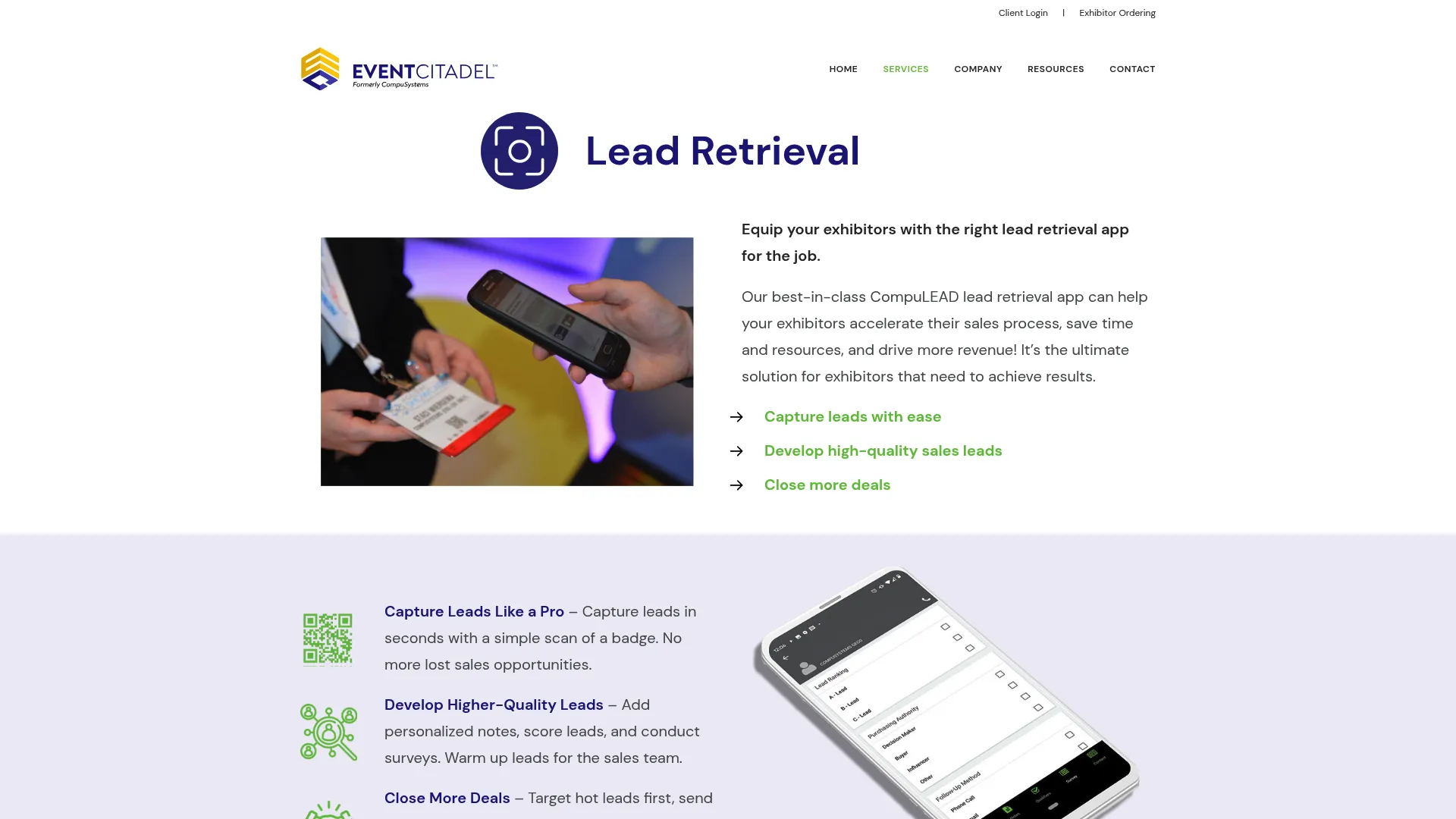 CompuSystems CompuLEAD lead retrieval interface
