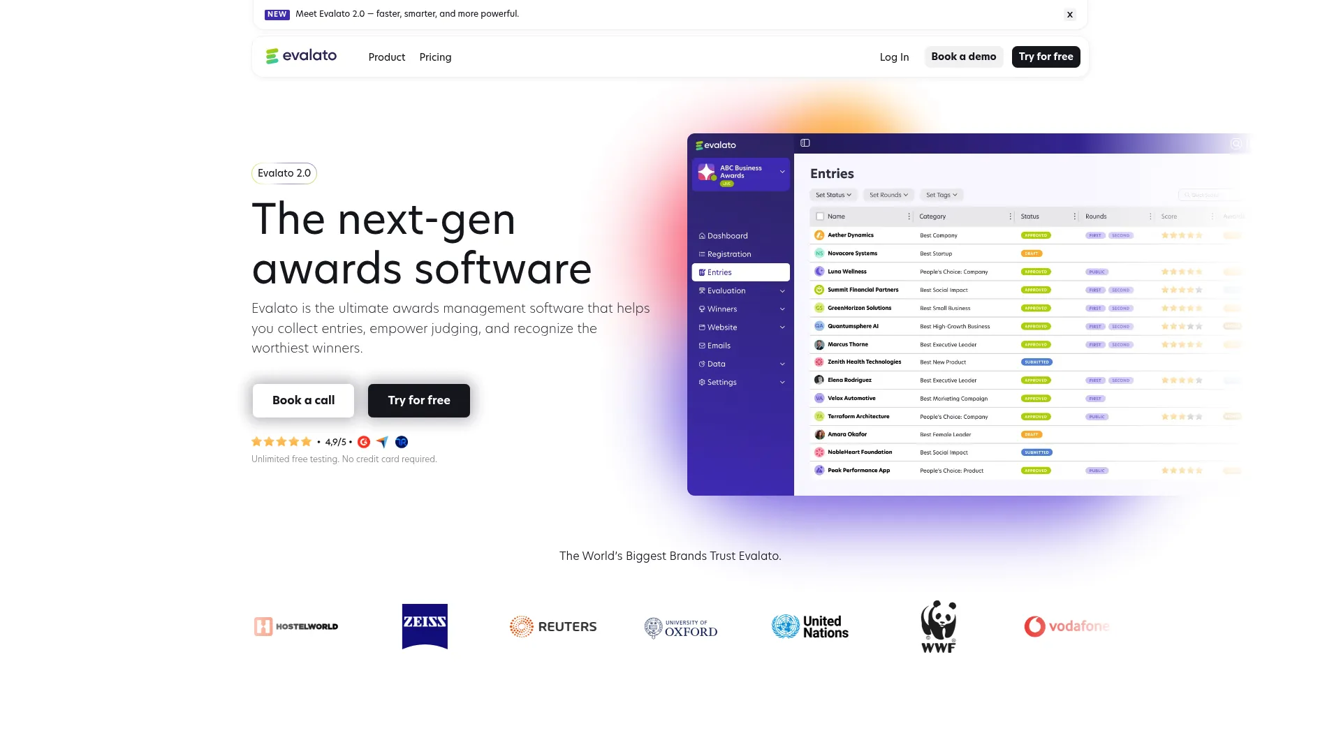 Evalato submission and awards management platform