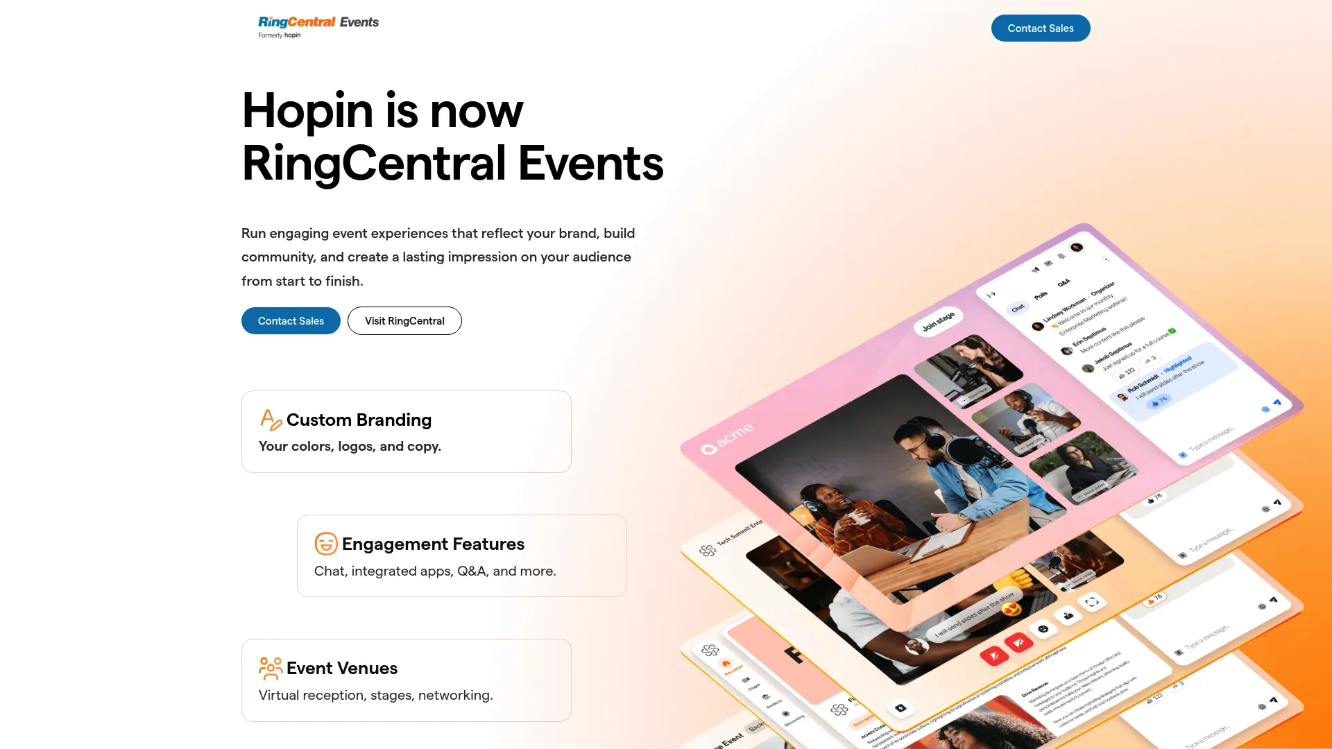 Hopin all-in-one event management platform homepage