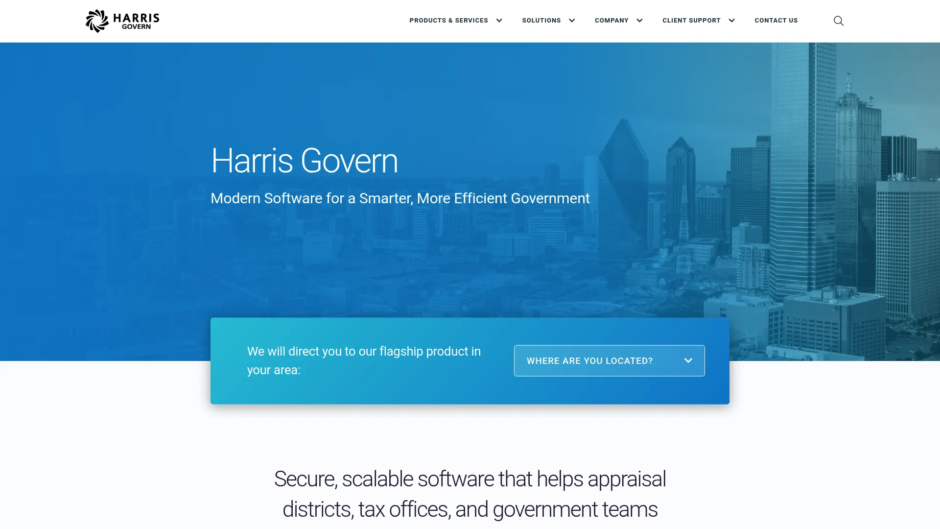 Harris Govern property tax and appraisal software homepage