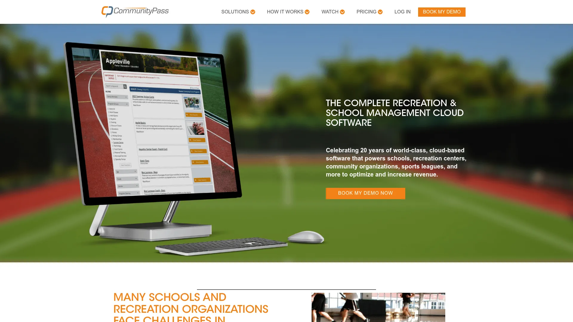 CommunityPass recreation and school management software homepage