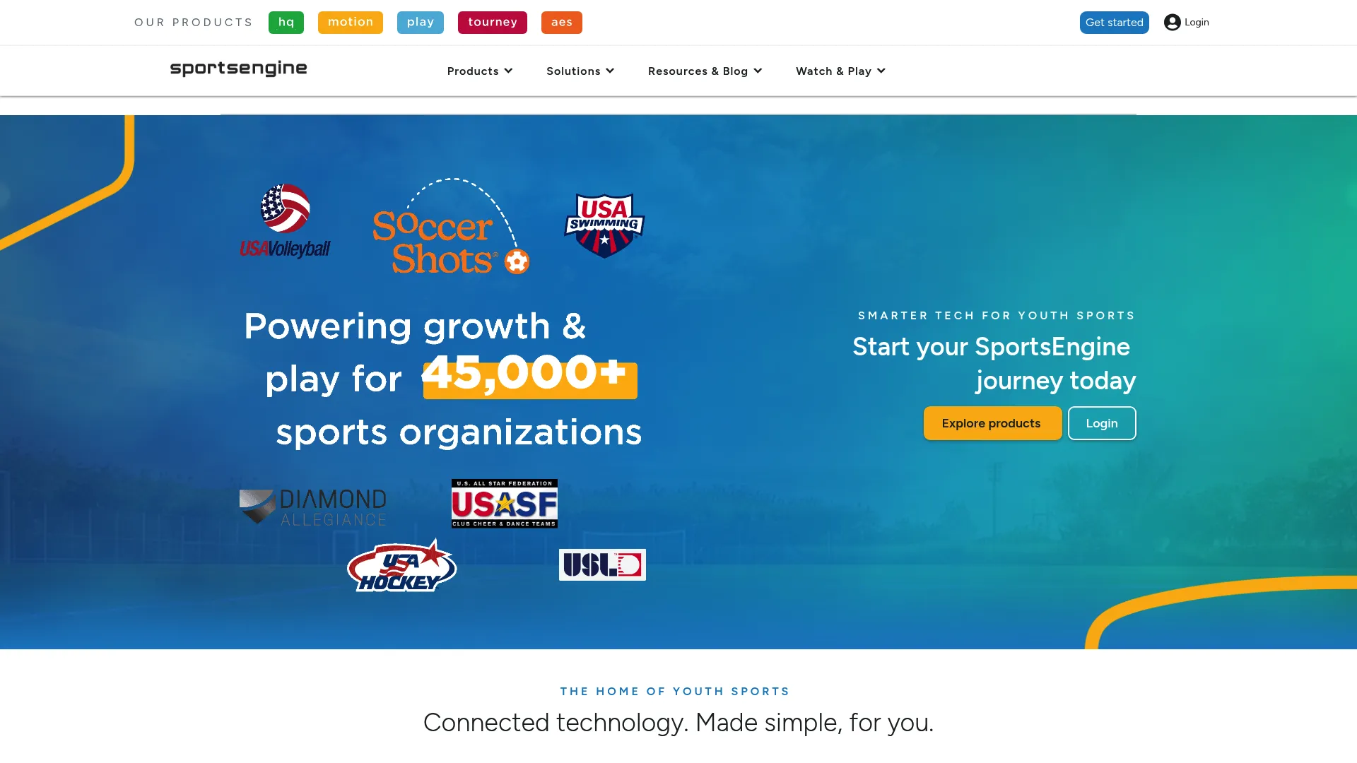 SportsEngine HQ youth sports operations platform homepage