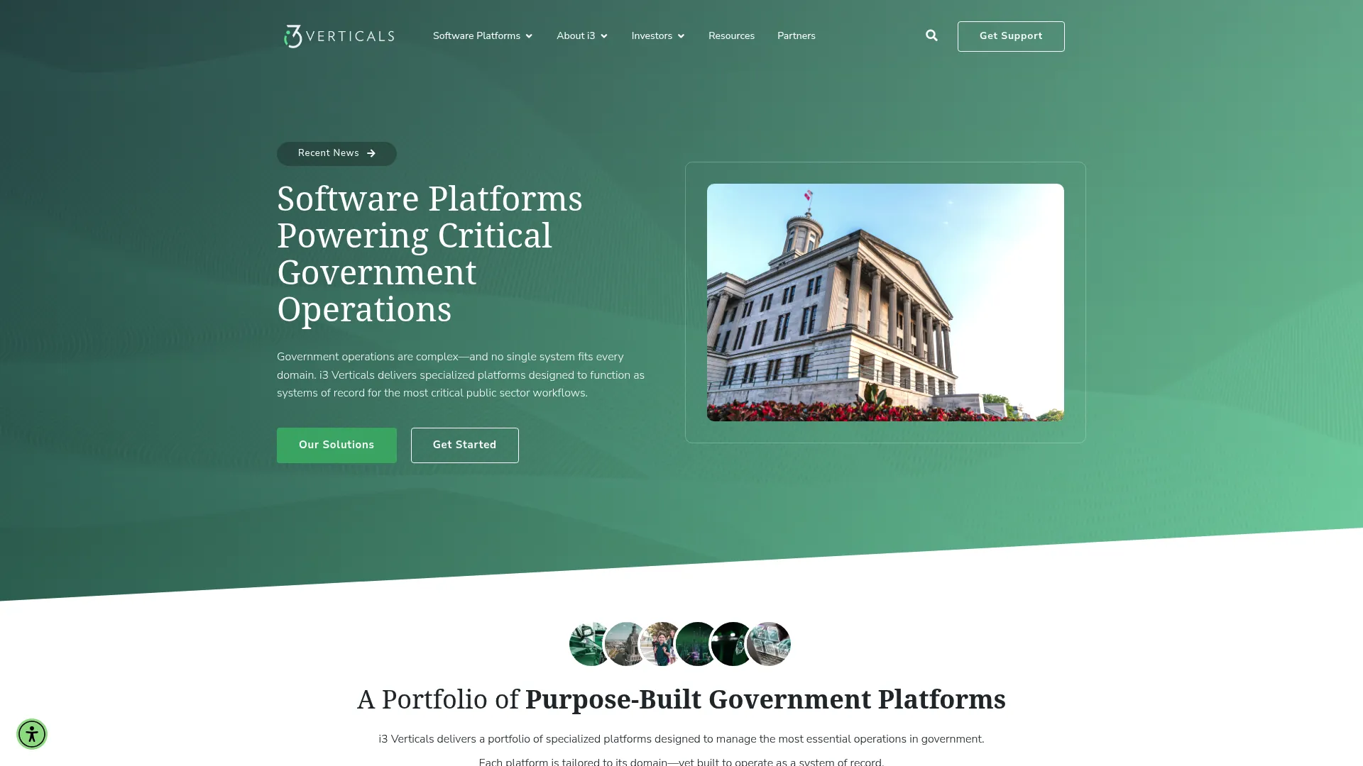 i3 Verticals public sector software homepage