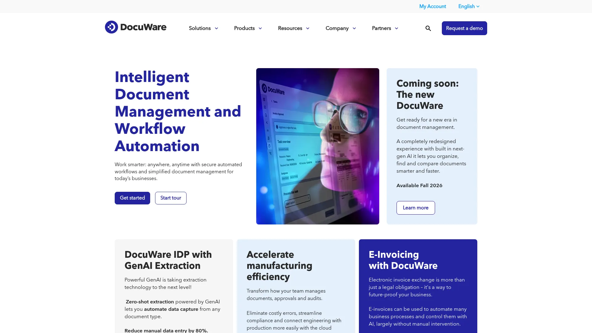 DocuWare document management and workflow automation homepage