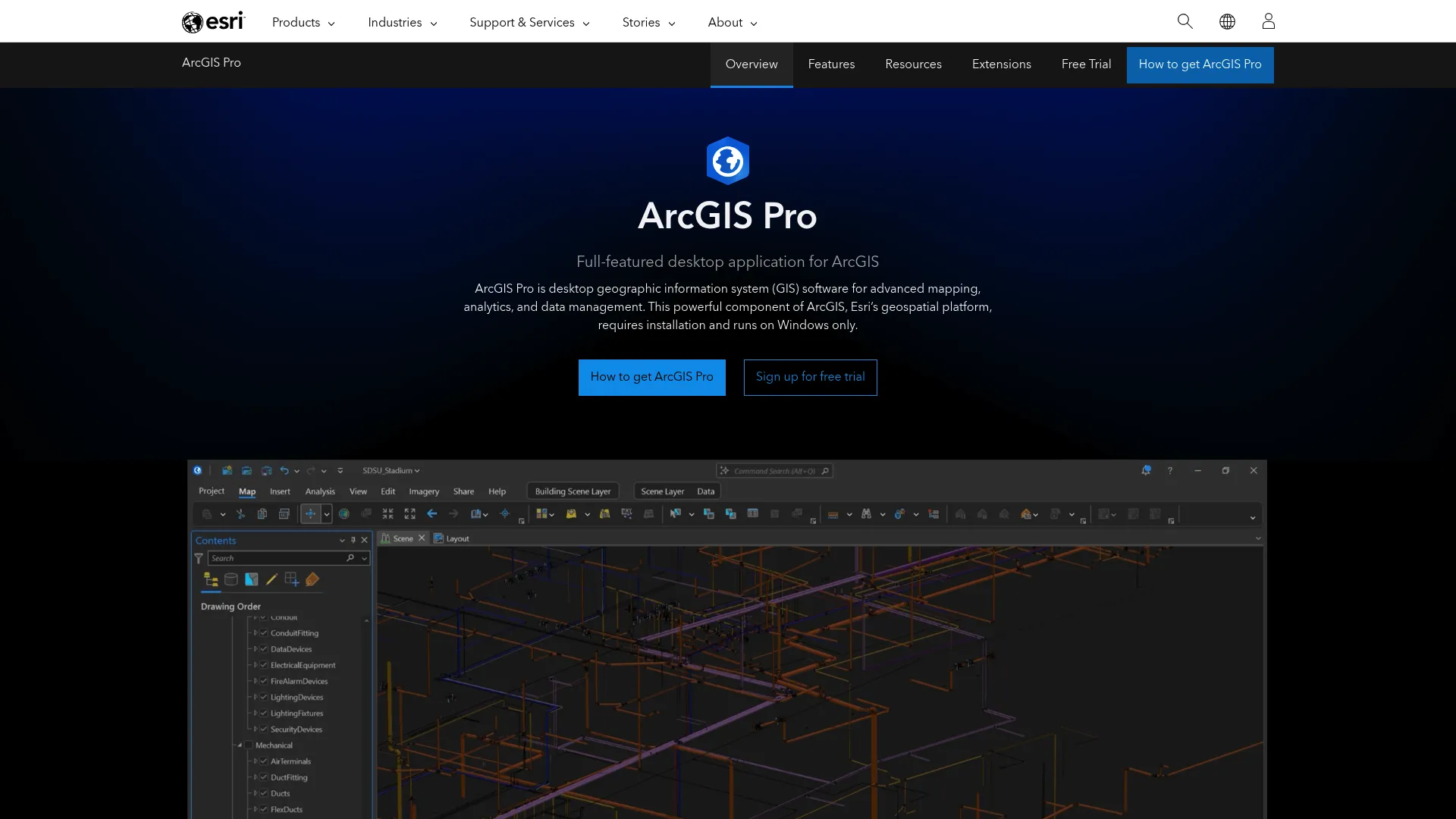 ArcGIS Pro desktop GIS application showing 2D and 3D mapping and parcel editing tools
