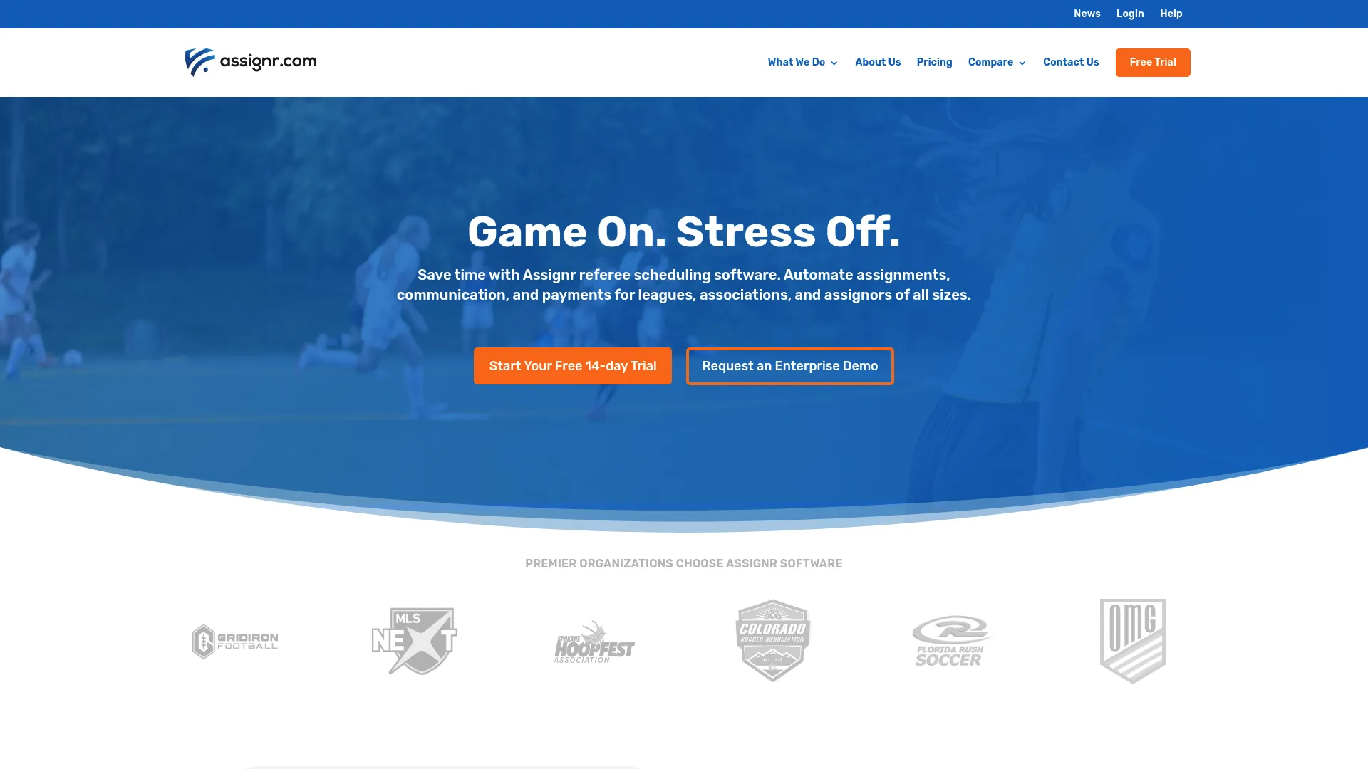 Assignr referee scheduling software homepage