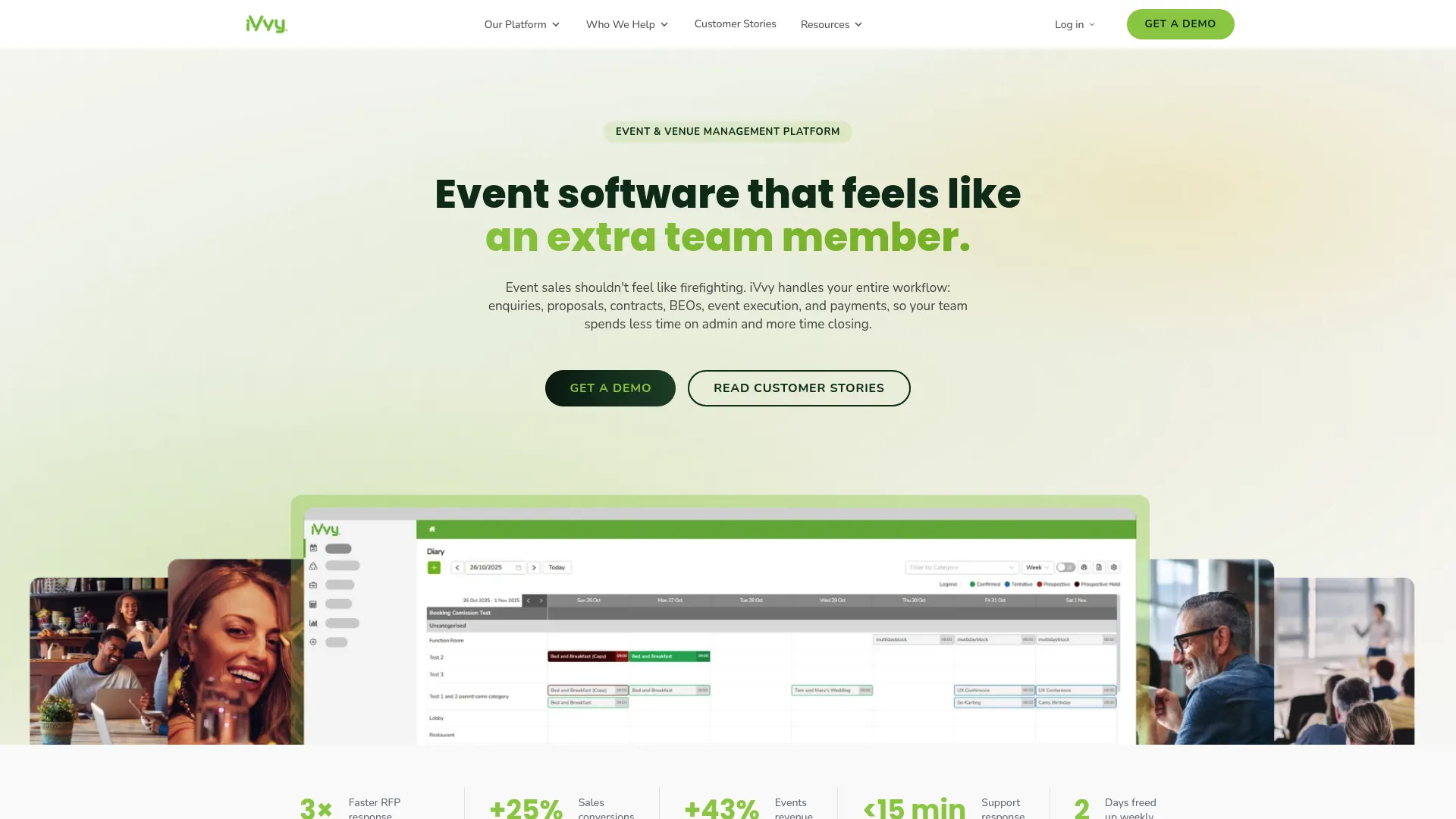 iVvy venue management software homepage